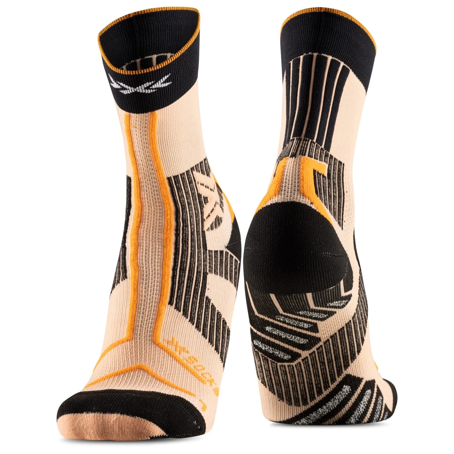 Чорапи за бягане X-Socks Trailrun Terraskin Expert Crew Running socks - Fresh Peach / X Black / Blazing Orange
