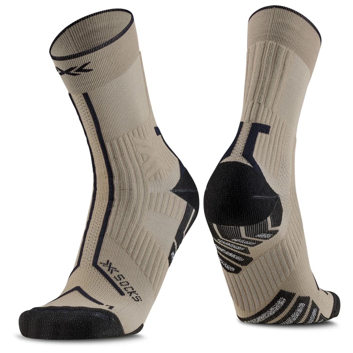 Чорапи за бягане X-Socks Trailrun Terraskin Expert Crew Running socks - Sand / Dark Sand