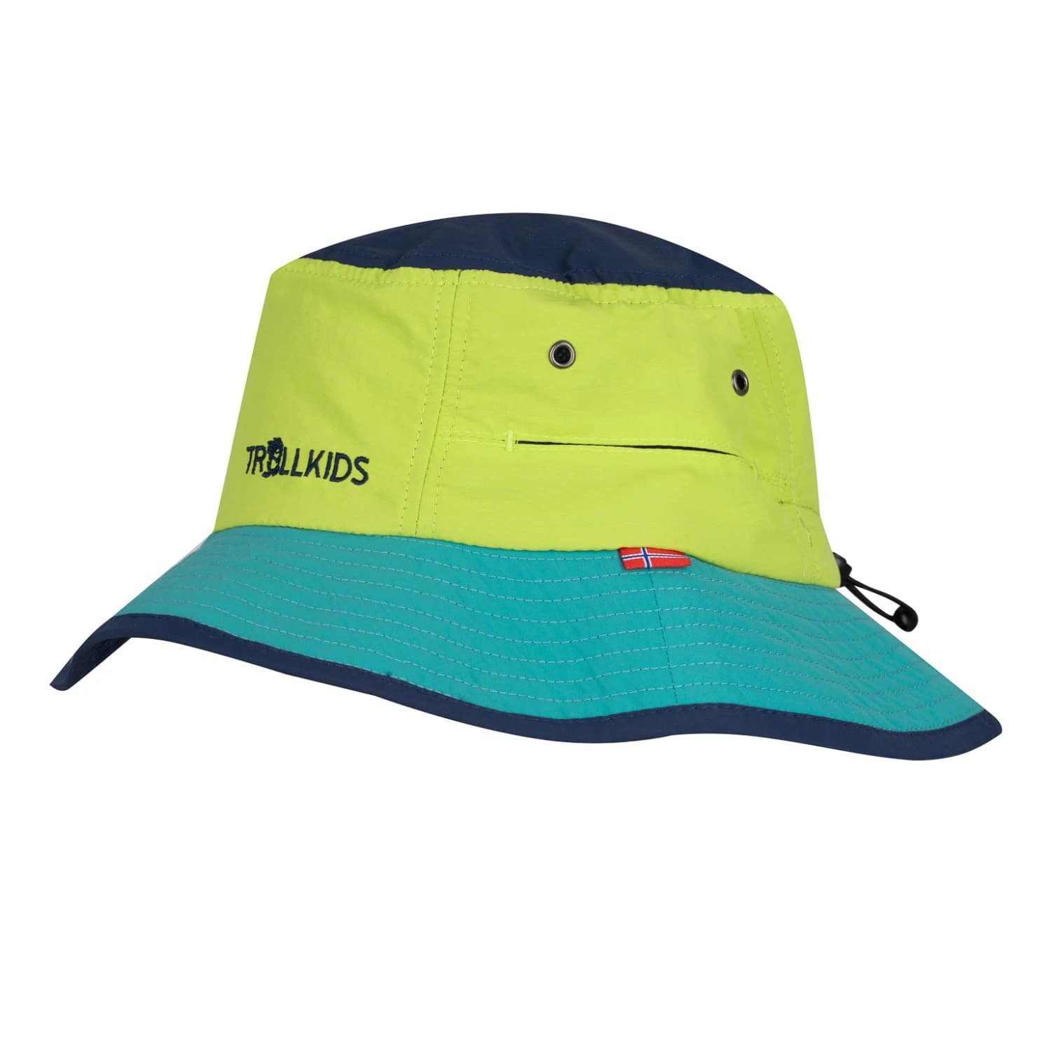 Детска шапка Trollkids Kids Trollfjord Hat - Cool Lime / Blue Coral / Mystic Blue