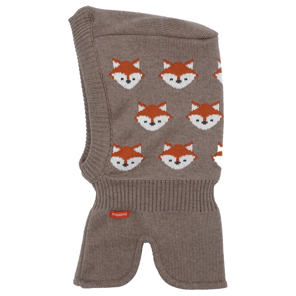 Балаклава maximo Mini Boy-Schlupfmütze Fuchs Beanie - Braunmeliert