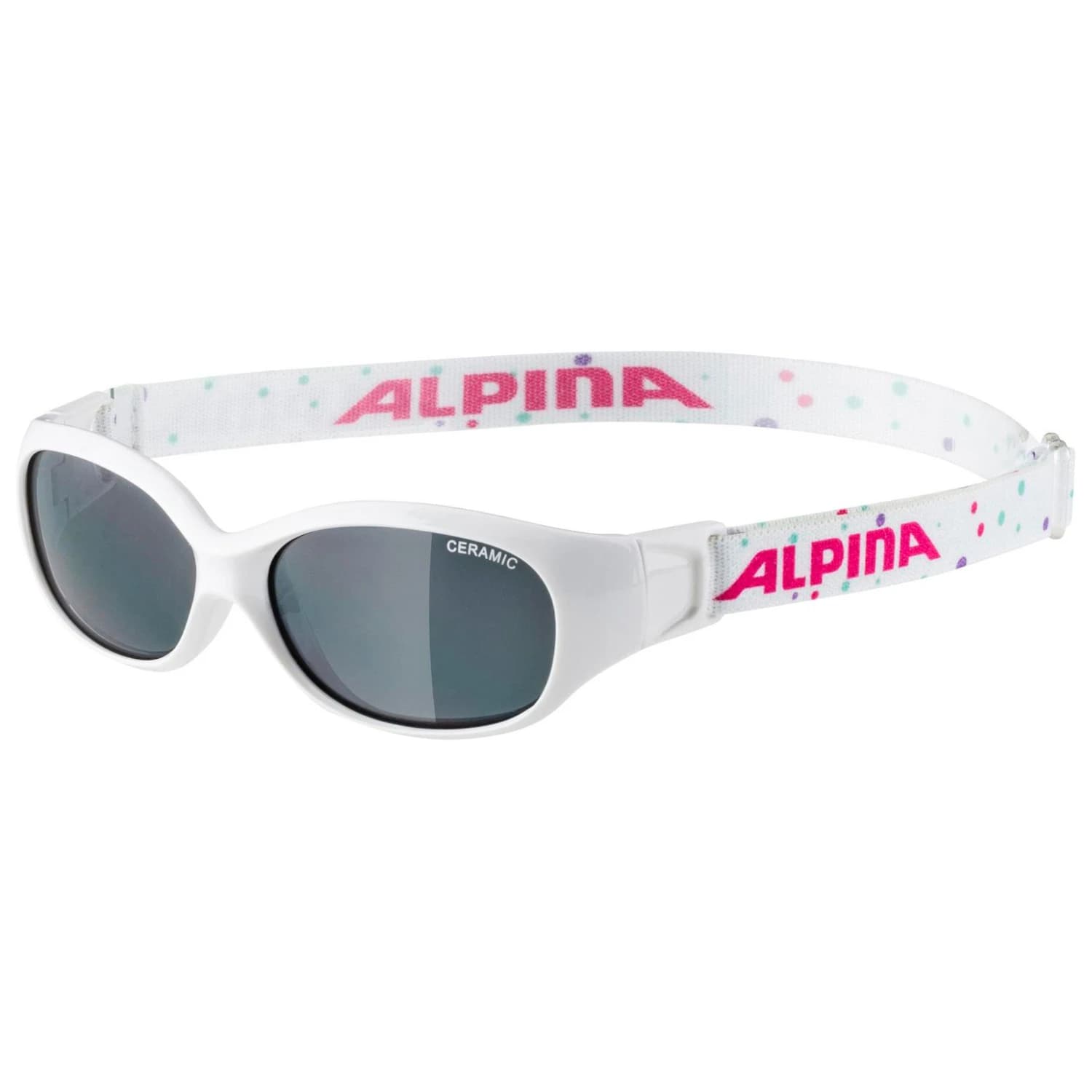 Детски слънчеви очила Alpina Sports Flexxy Kids Ceramic Black S3 Sunglasses - White / Dots / Black