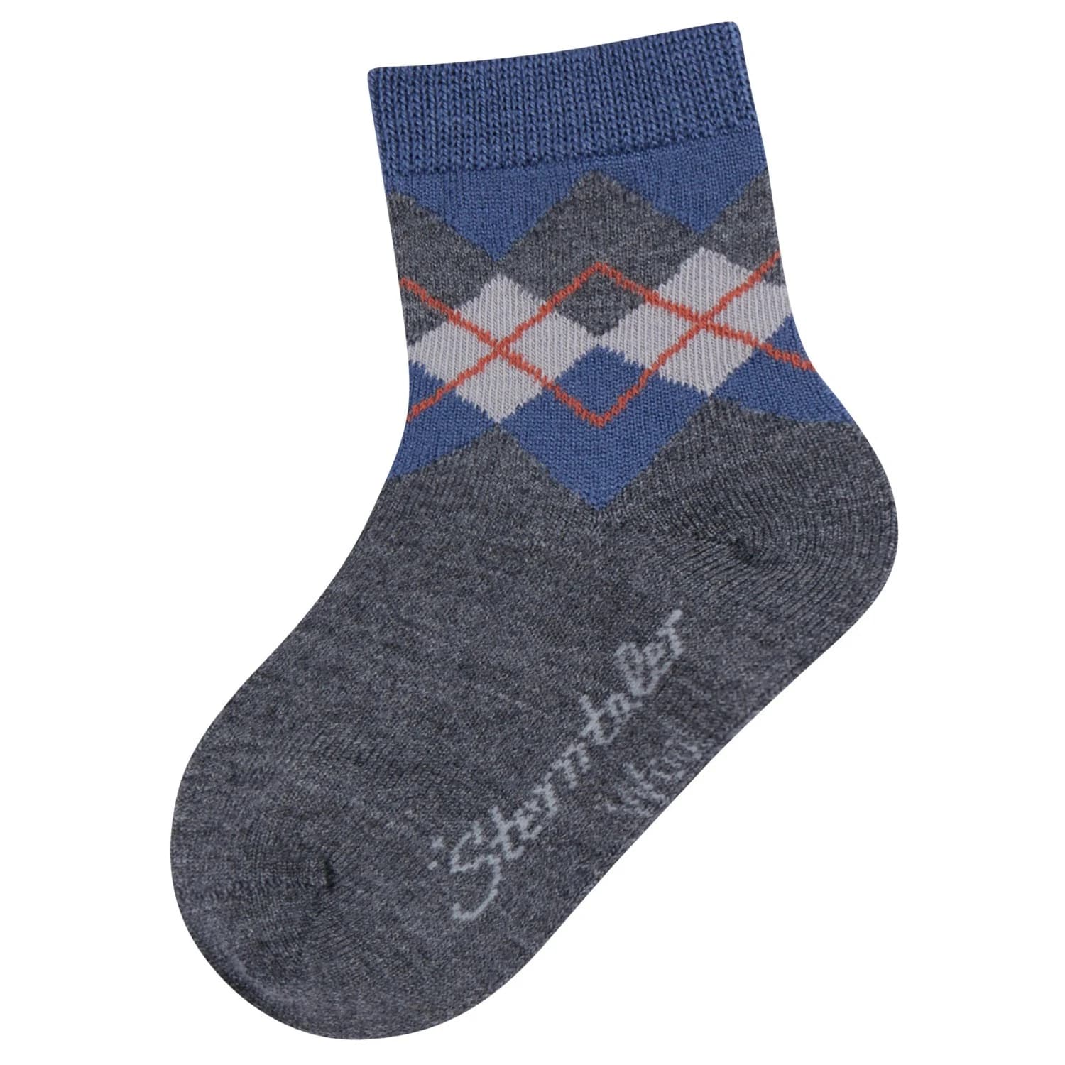 Детски мериносови чорапи Sterntaler Kid's Socken Wolle Karo Sports socks - Dunkelgrau Melange