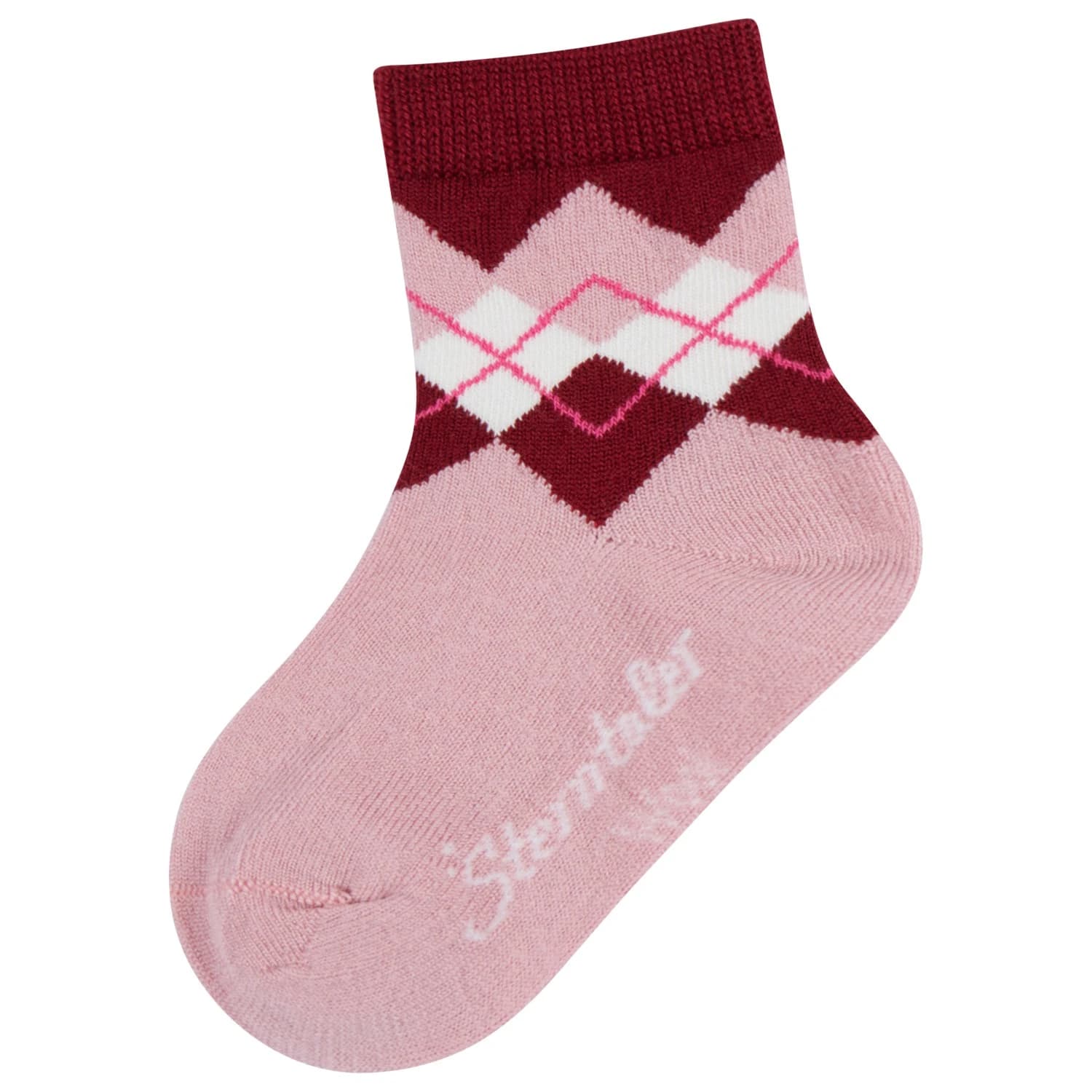Детски мериносови чорапи Sterntaler Kid's Socken Wolle Karo Sports socks - Mattrosa