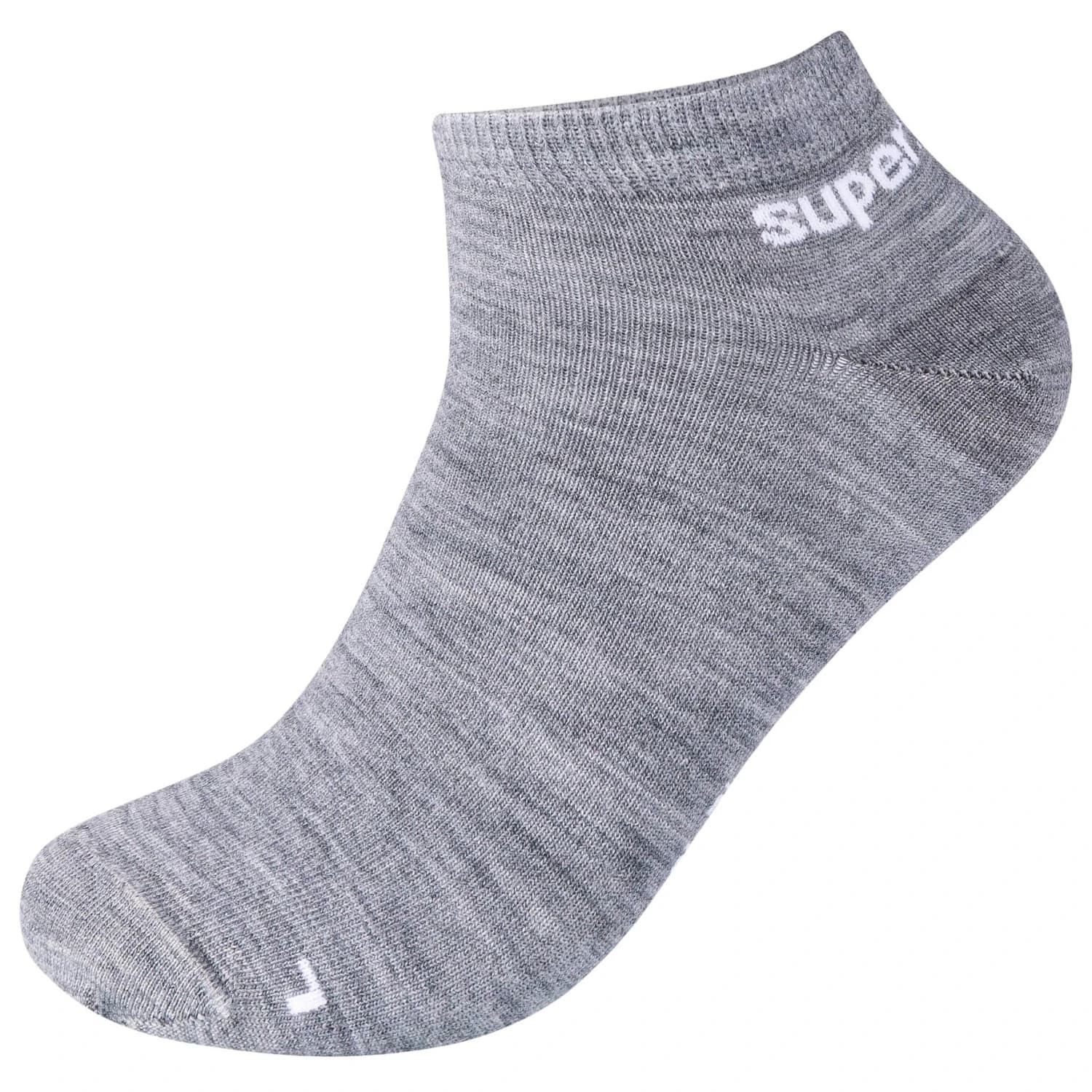 Мериносови чорапи super.natural Sneaker Socks 2-Pack Merino socks - Cashmere Grey Melange / Fresh White
