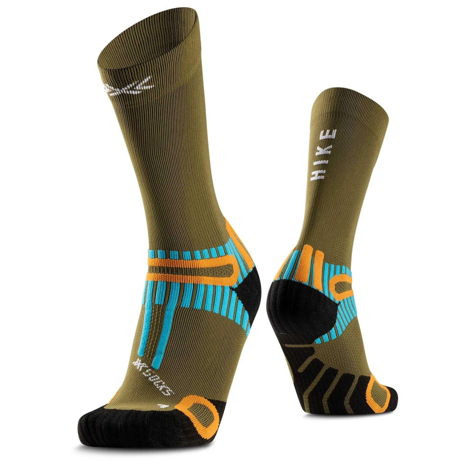 Туристически чорапи X-Socks Hike Perform Crew Walking socks - Olive