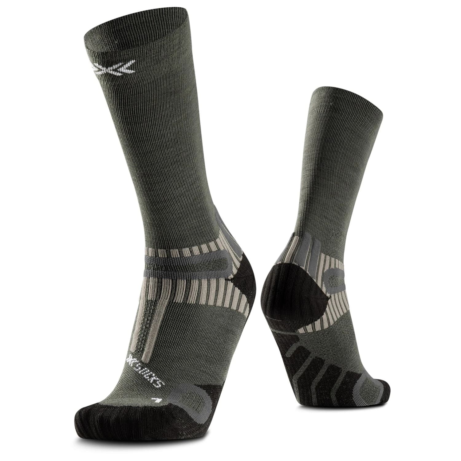 Туристически чорапи X-Socks Hike Perform Merino Crew Walking socks - Heather Olive