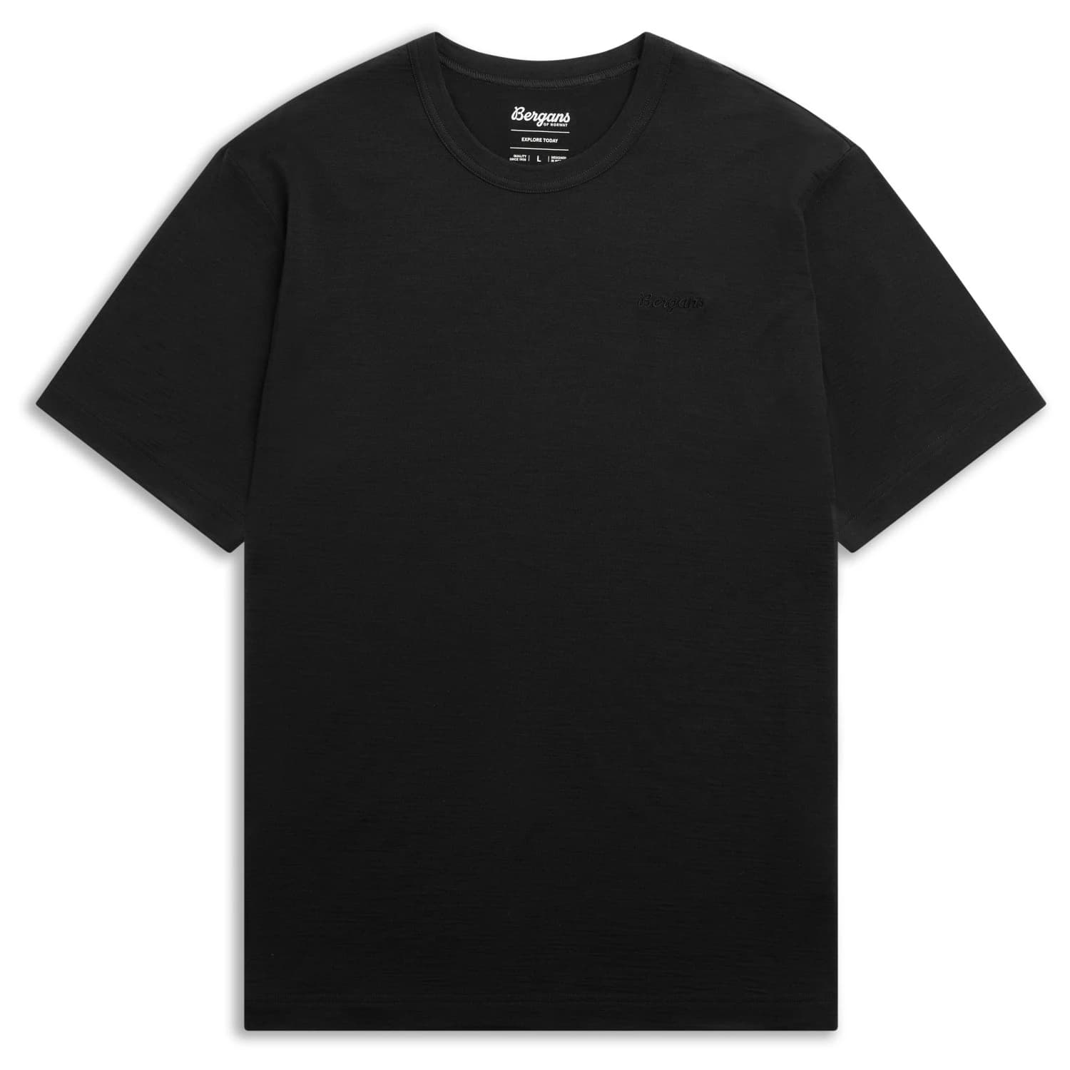 Мъжка мериносова блуза Bergans Logo Merino Tee Merino shirt - Dark Shadow Grey