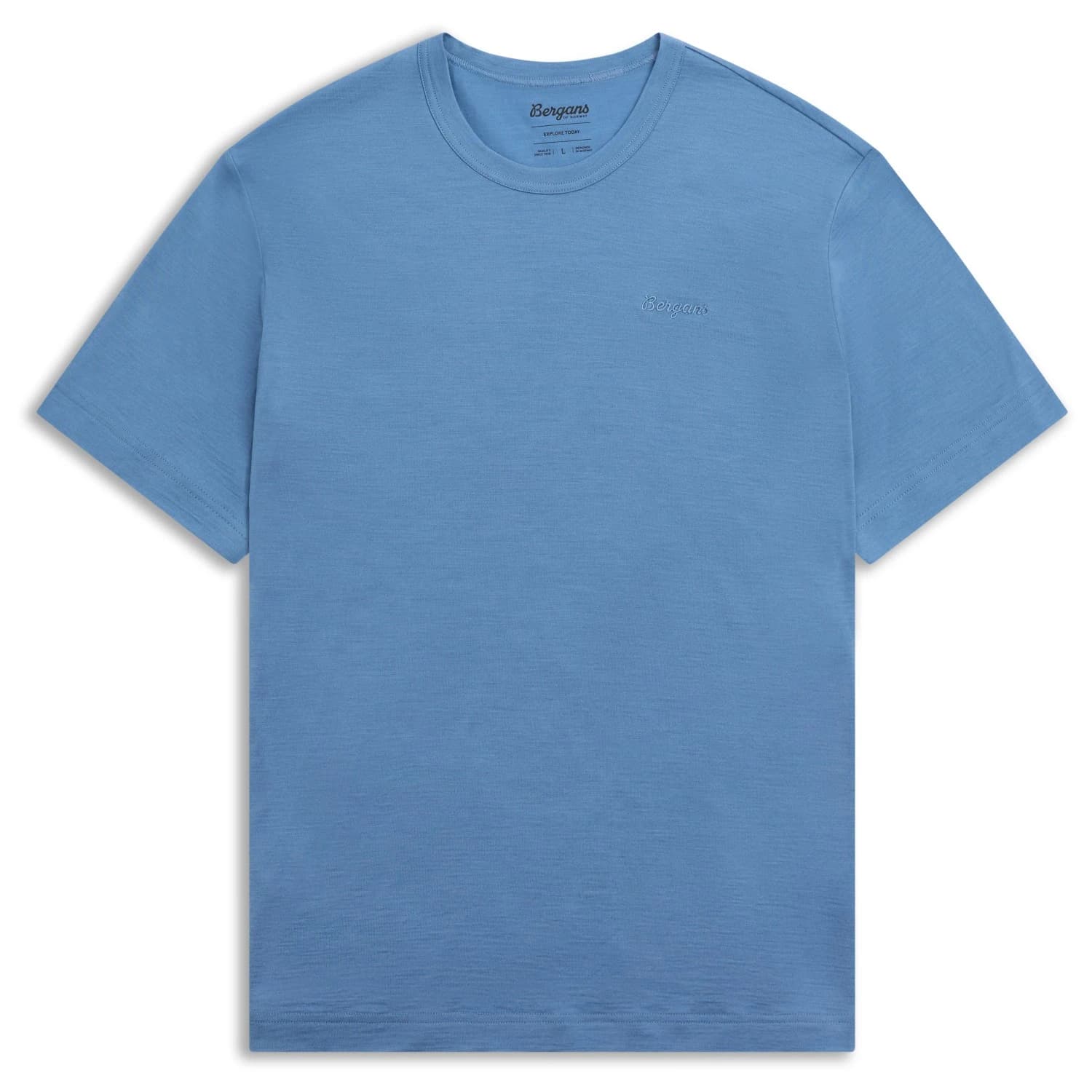 Мъжка мериносова блуза Bergans Logo Merino Tee Merino shirt - Elemental Blue