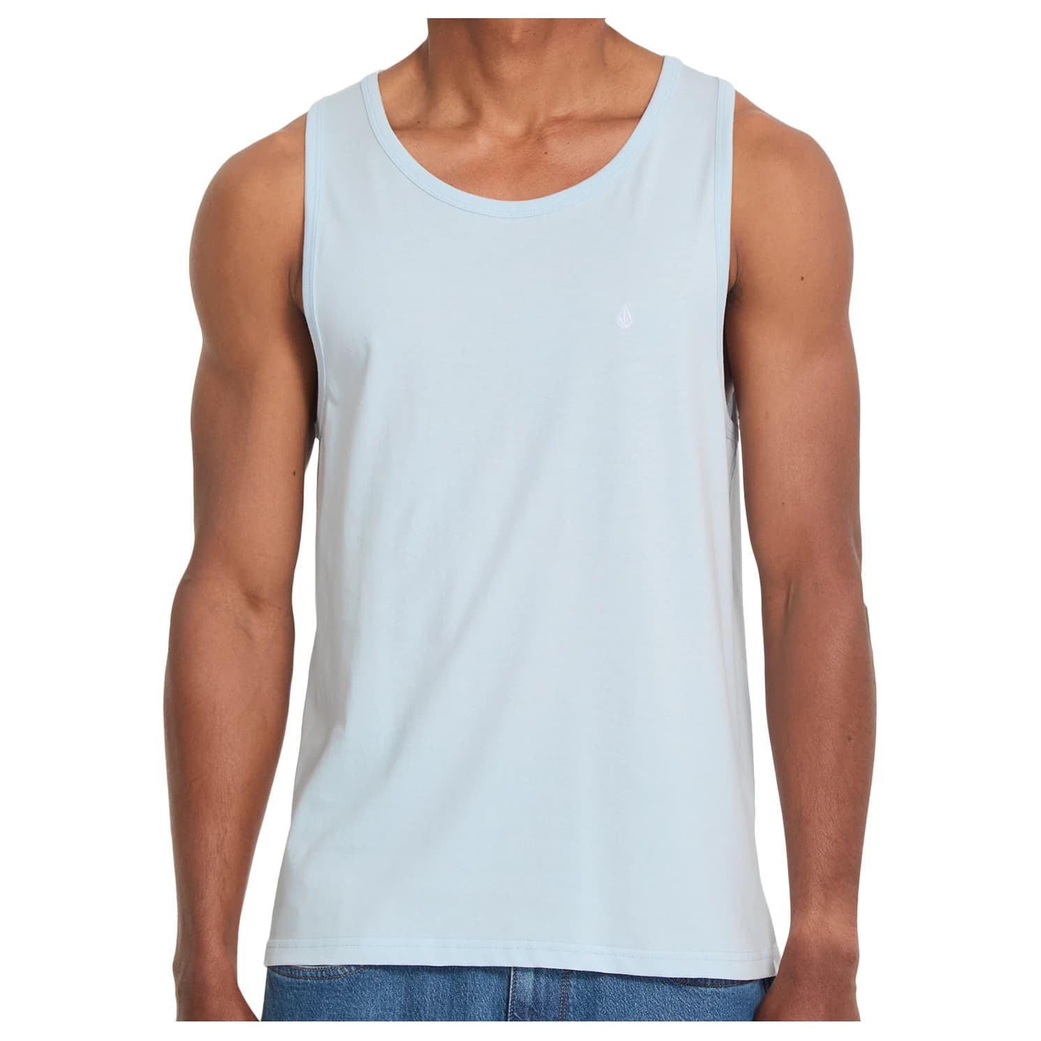 Мъжки потник с широка презрамка Volcom Stone Blanks Basic S/S Tank Top - Light Blue Acid