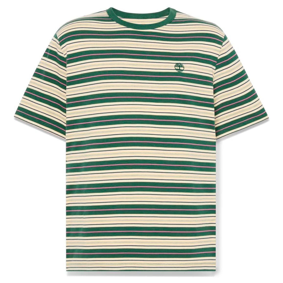 Мъжка тениска Timberland Stripe Tee T-shirt - Putty / Pineneedle
