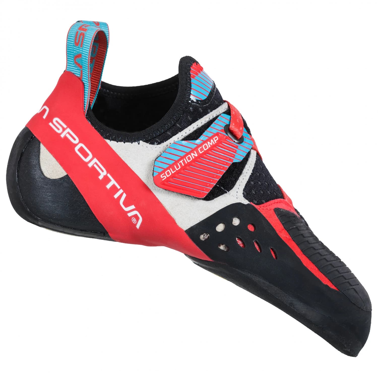 Дамски обувки с велкро La Sportiva Women's Solution Comp Climbing shoes - Hibiscus / Malibu Blue