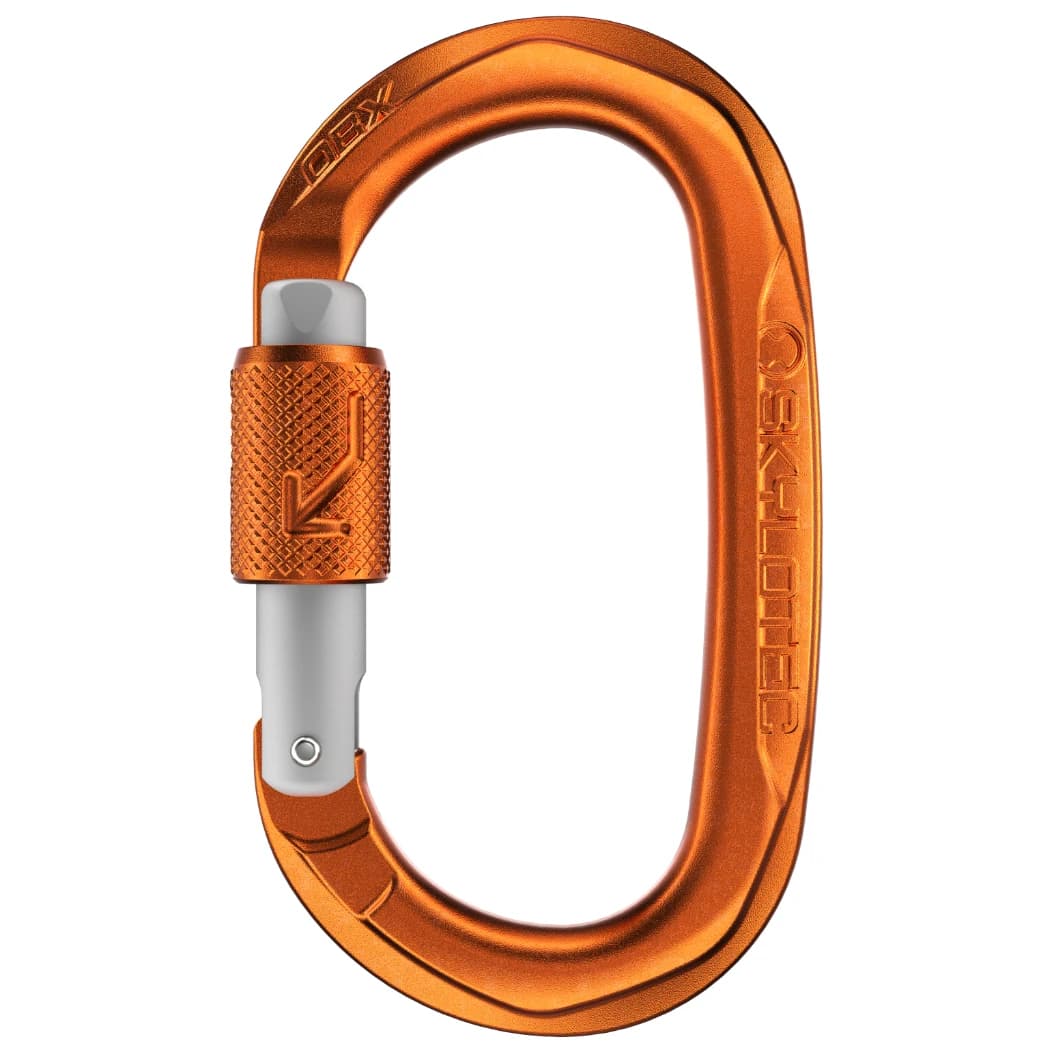 Винтов карабинер Climbing technology Obx Bgl Screwgate carabiner - Titanium / Orange / Titanium
