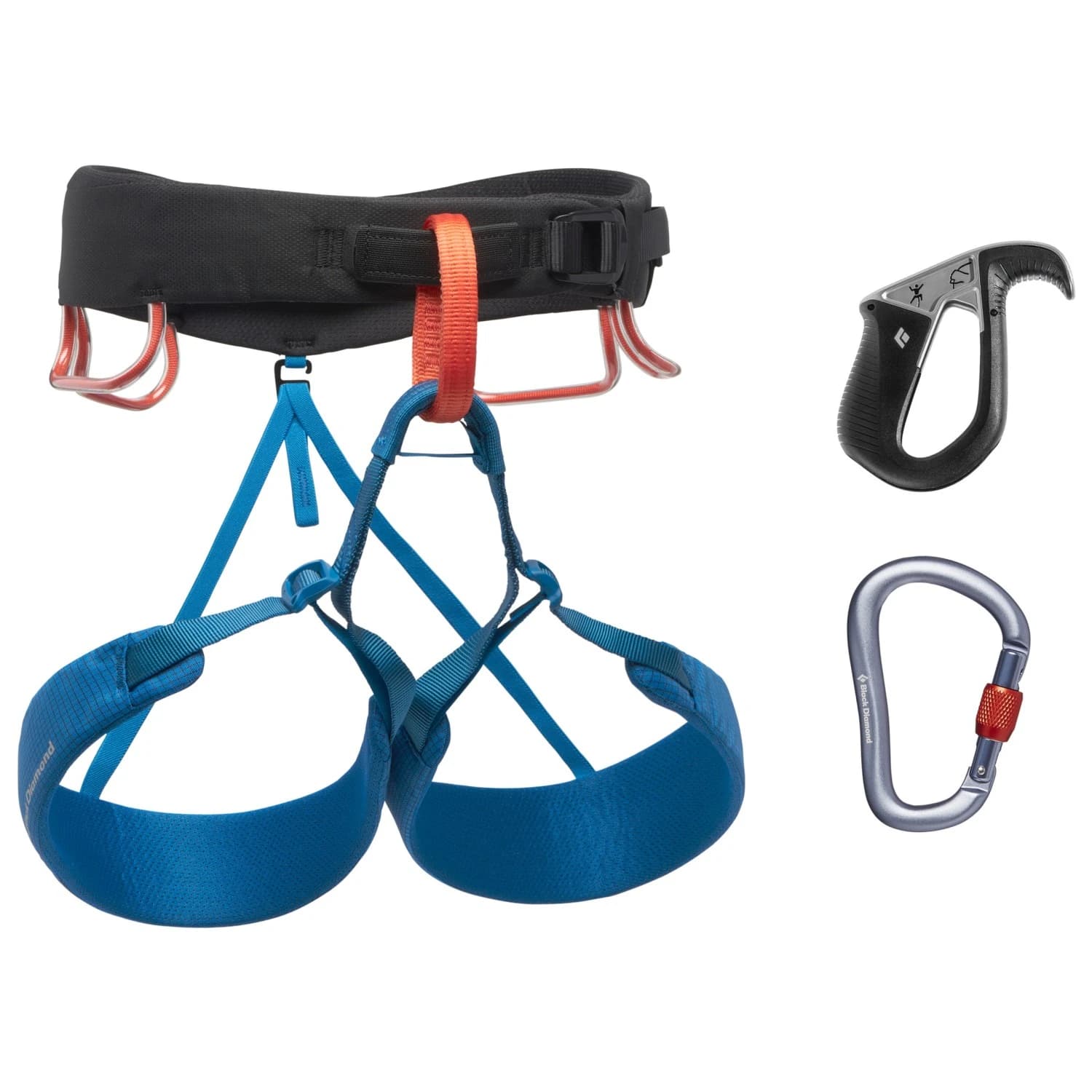Комплект за катерене Black Diamond Momentum Harness Pilot Package Climbing set - Black / Orange / Blue