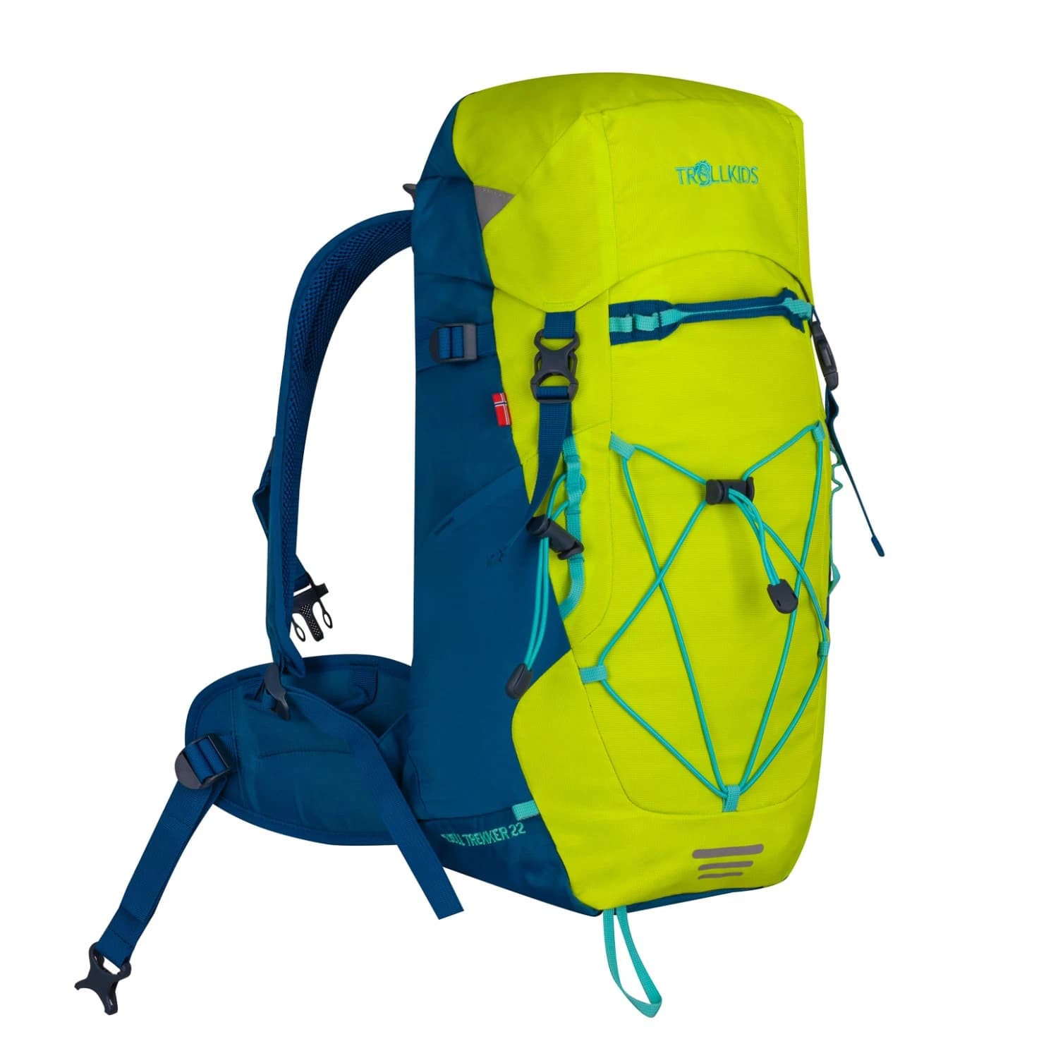 Детска туристическа раница Trollkids Kid's Fjell Trekker 22 Walking backpack - Cool Lime / Summer Night / Aqua Mint