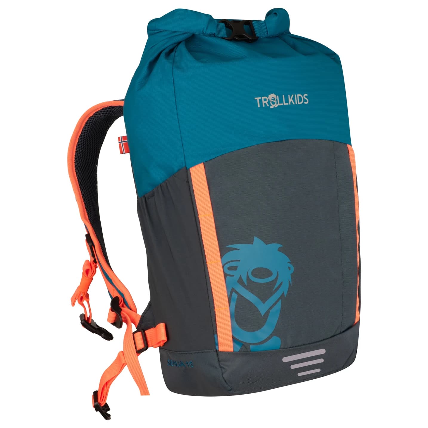Детска дневна раница Trollkids Kid's Senja Pack 15 Daypack - Atlantic Blue / Dark Navy / Glow Orange