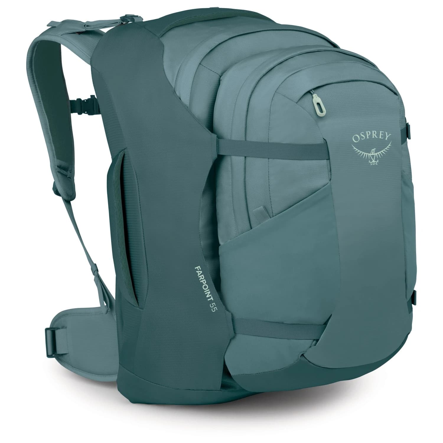 Пътна раница Osprey Farpoint 55 Travel backpack - Cascade Blue / Torrent Blue