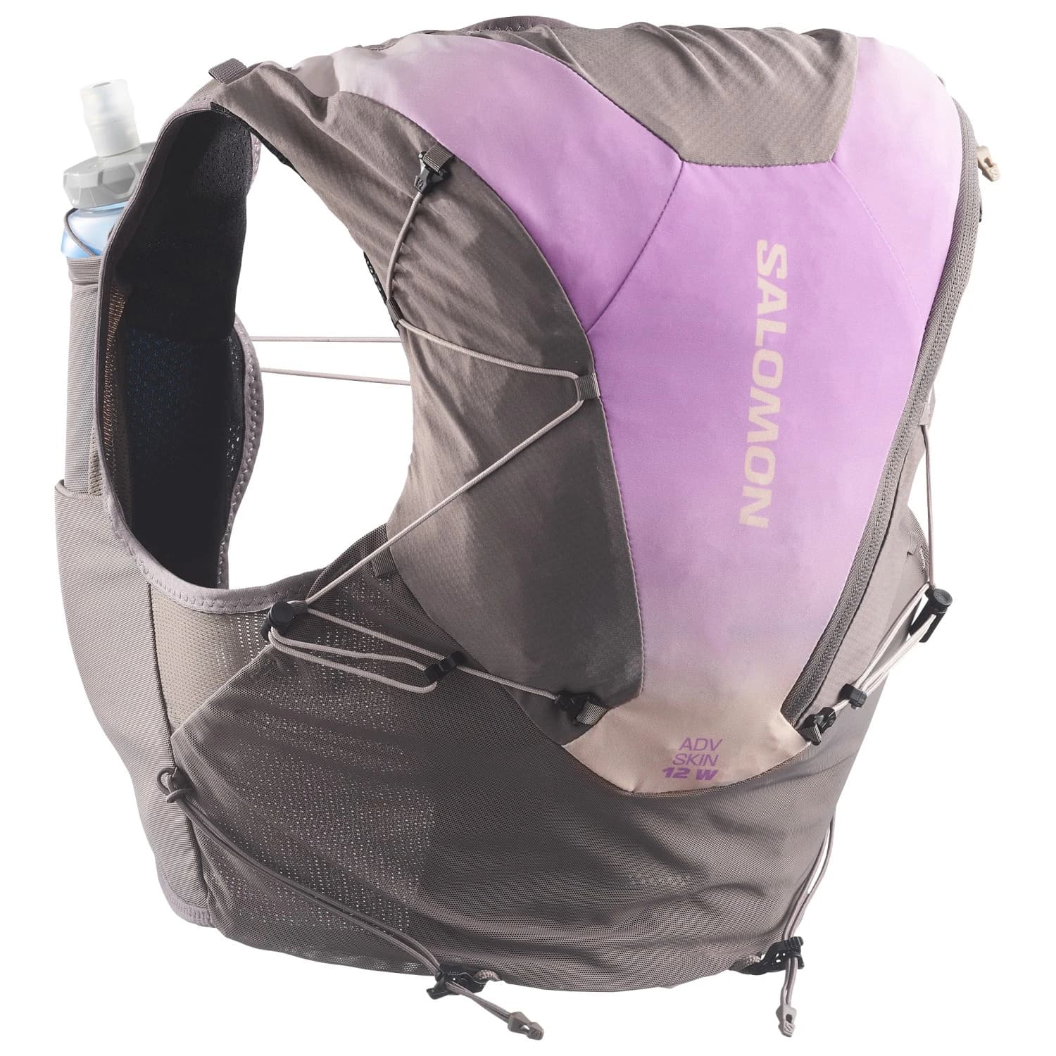 Дамска раница за трейл бягане Salomon Women's Adv Skin 12 Grad Trail running backpack - Iron / Shadow Gray / Iris Orchid