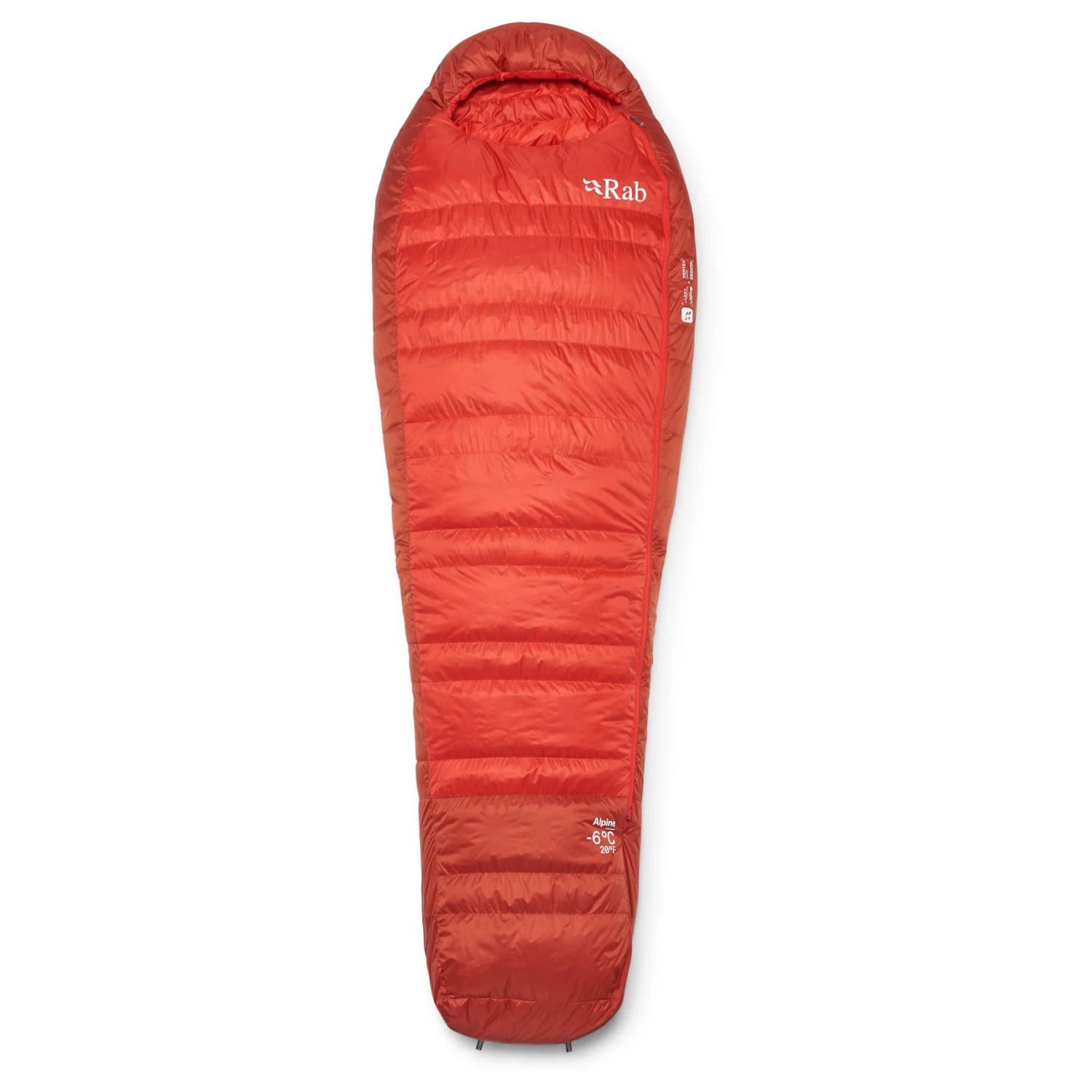 Пухен спален чувал Rab Alpine -6C / 20F Down sleeping bag - Dark Horizon / Tuscan Red