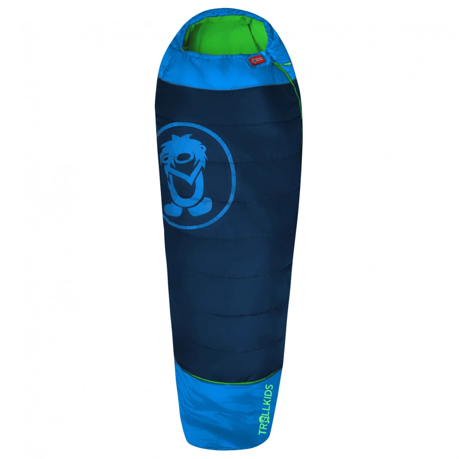 Детски спален чувал Trollkids Kid's Fjell Dreamer Extendable Kids' sleeping bag - Navy / Medium Blue / Green