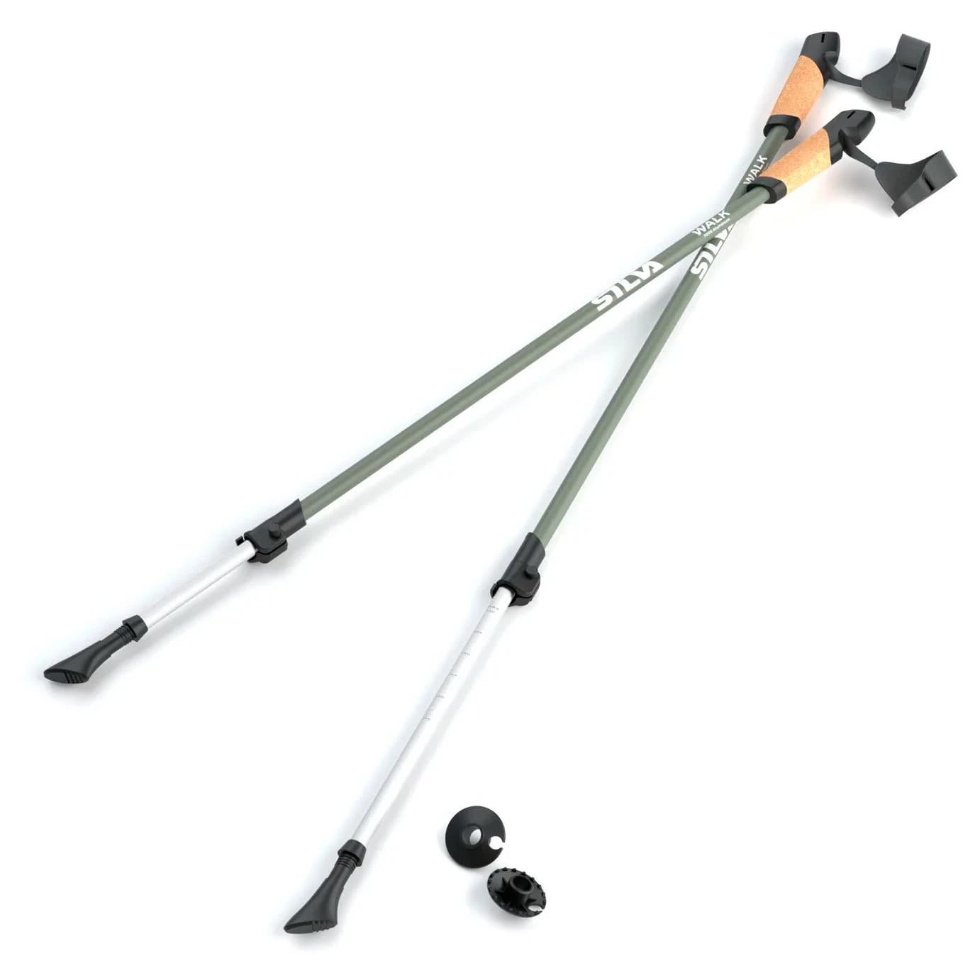 Щеки за нордик ходене Silva Walking Poles Aluminum Cork Nordic walking poles - Green / Silver
