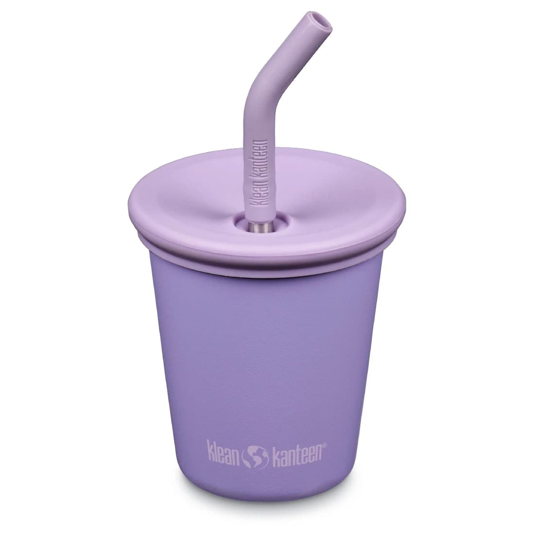 Детска чаша Klean kanteen Kid's Steel Cup with Straw Lid Mug - Paisley Purple