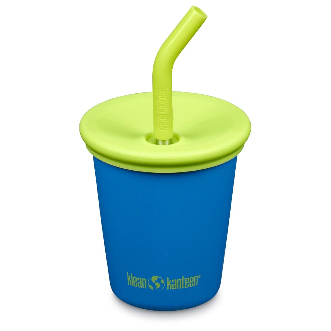 Детска чаша Klean kanteen Kid's Steel Cup with Straw Lid Mug - Super Sonic