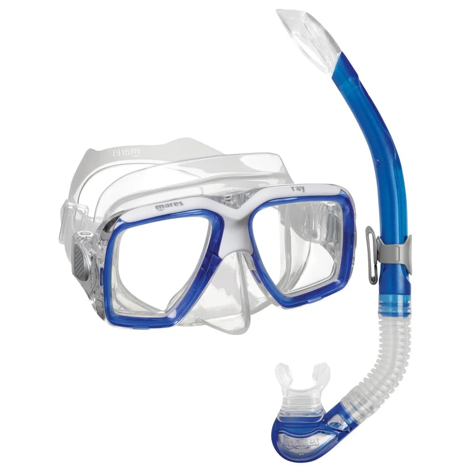 Mares Combo Ray Snorkelling set - Blue / White / Clear