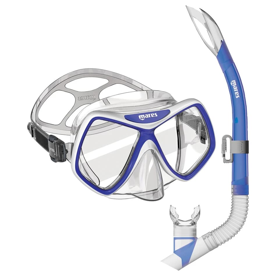Mares Women's Combo Ridley Snorkelling set - Blue / White / Clear