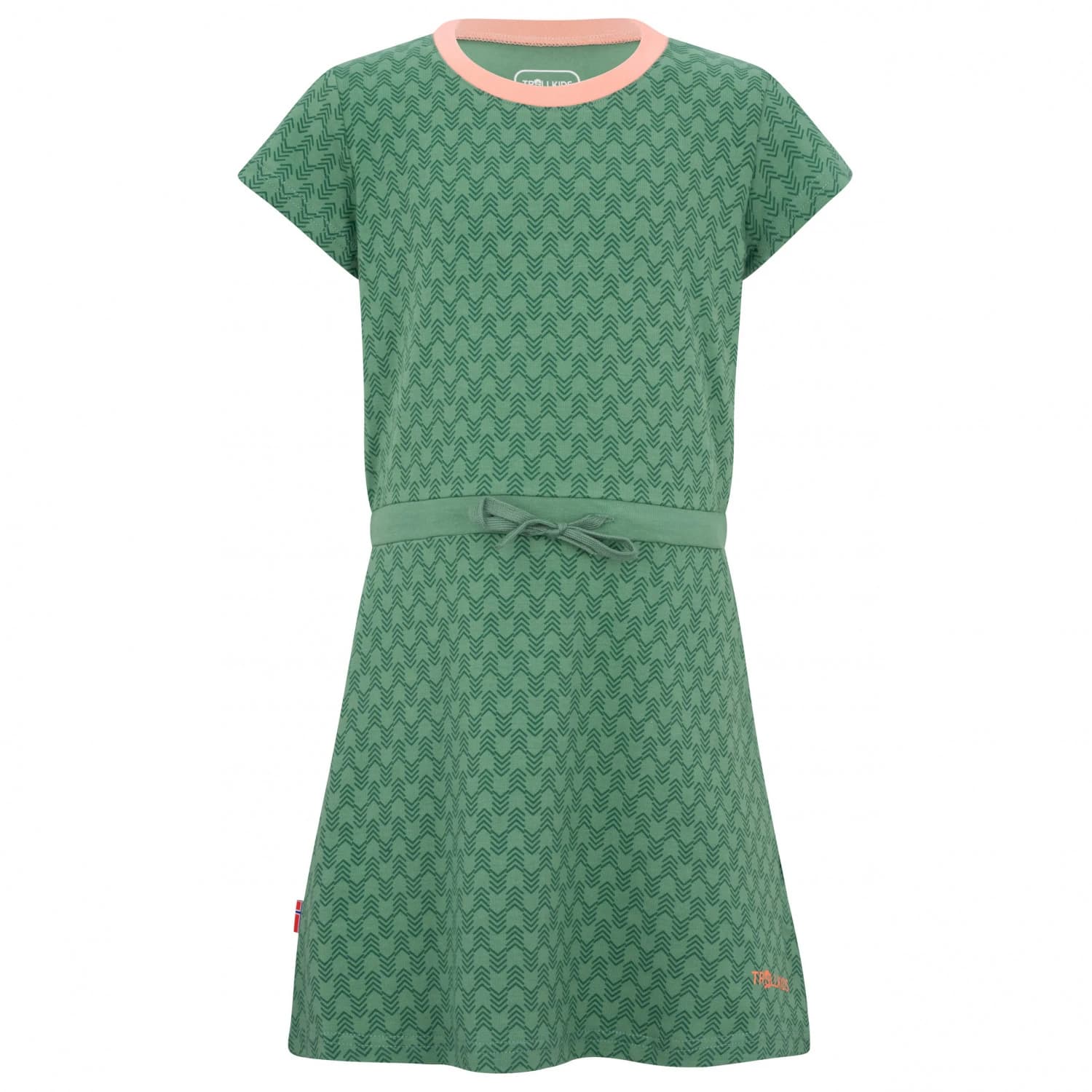 Детска рокля Trollkids Girl's Noresund Dress - Leaf Green / Dahlia