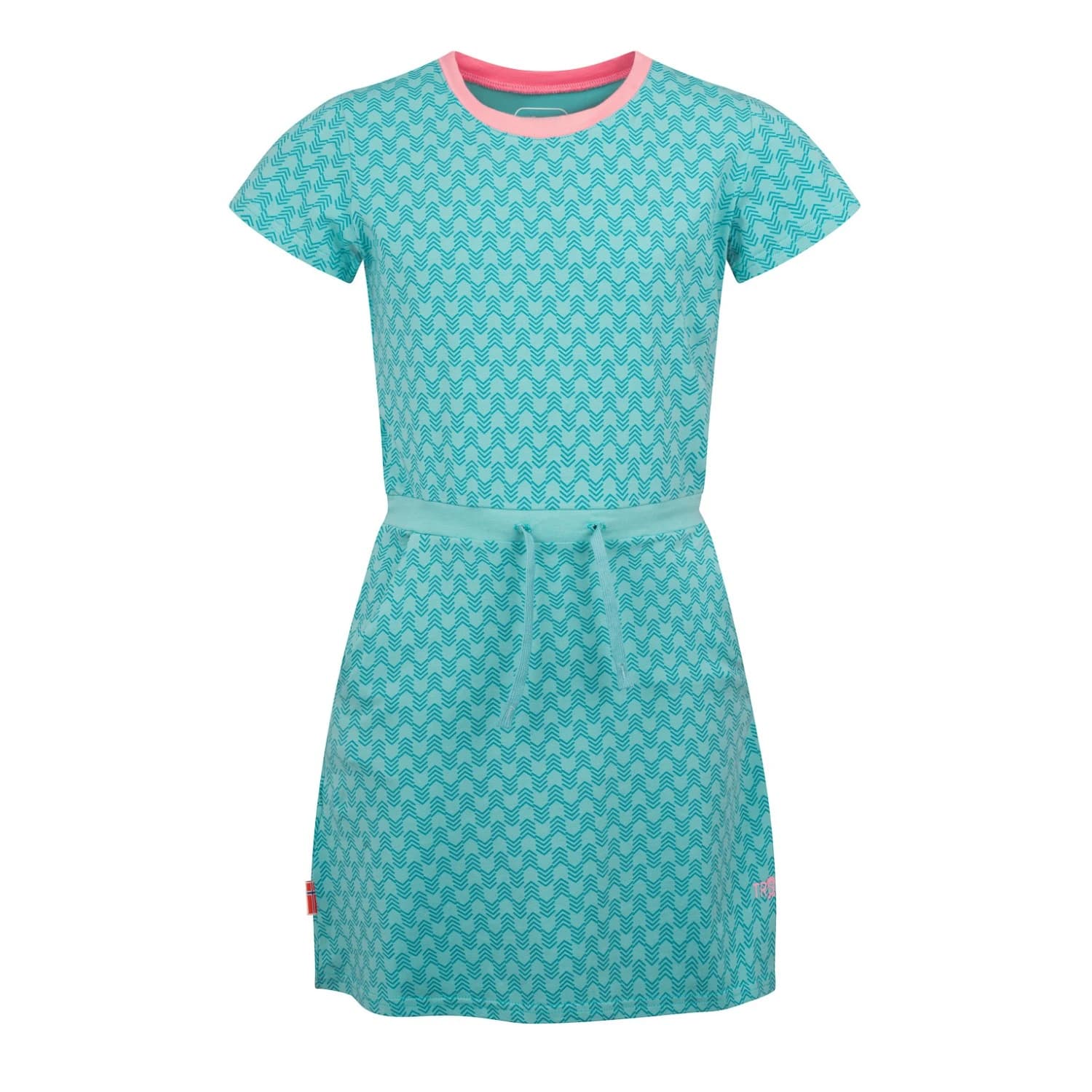 Детска рокля Trollkids Girl's Noresund Dress - Aqua Haze / Harbor Blue / Peony Rose