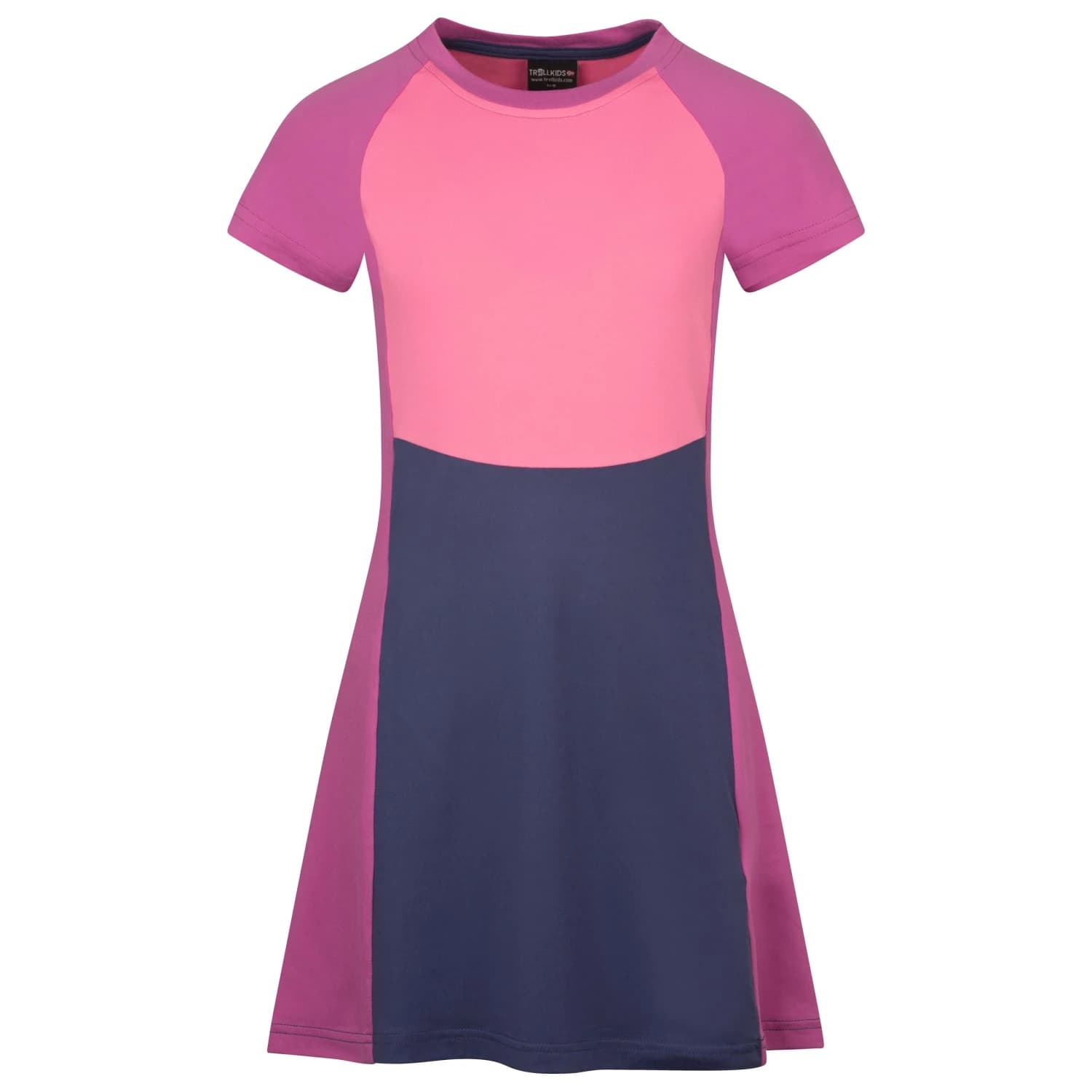 Детска рокля Trollkids Girl's Senja Dress - Violet Blue / Mallow Pink