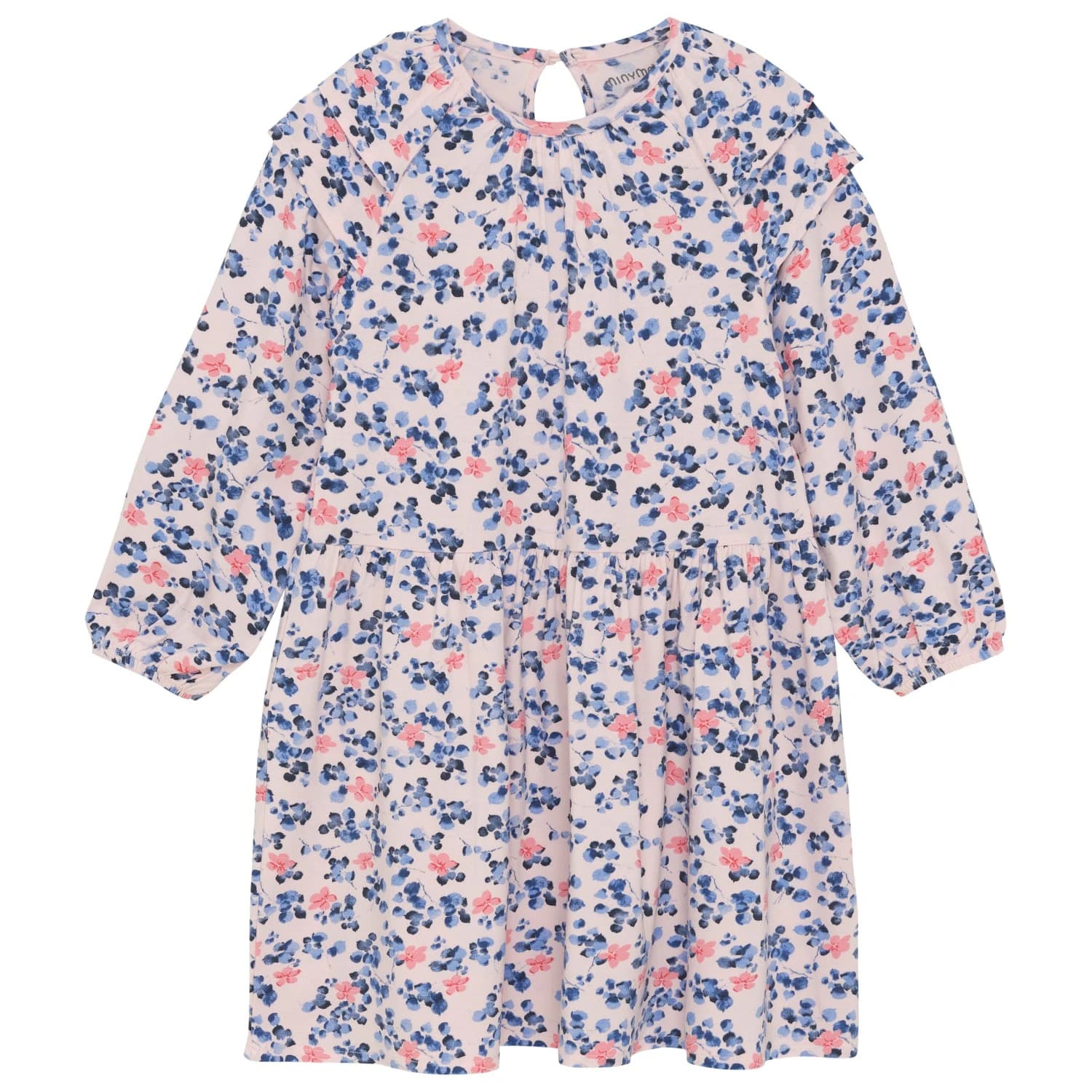 Детска рокля Minymo Kid's Dress L/S AOP Dress - Pink Dogwood