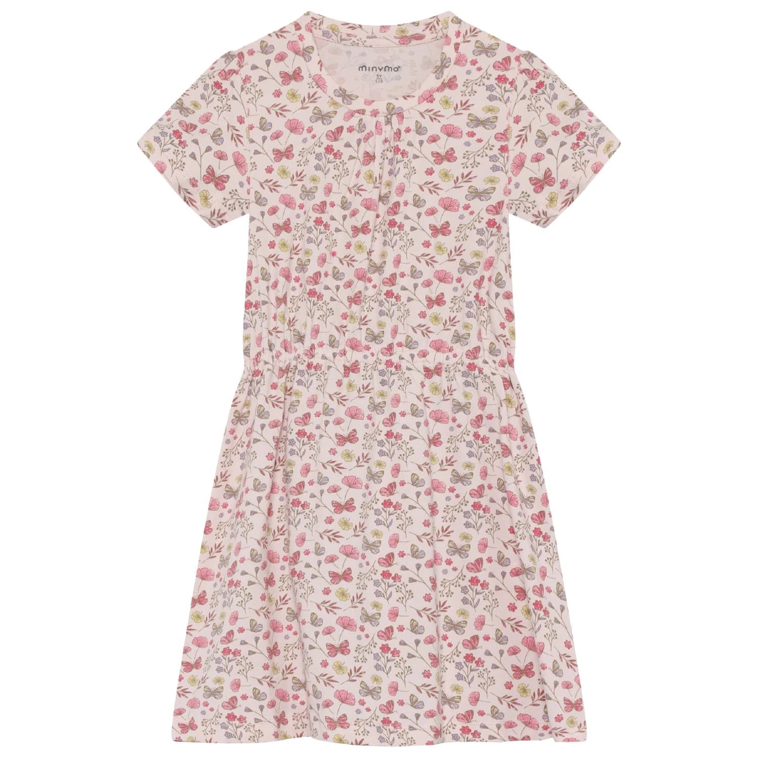 Детска рокля Minymo Kid's Dress S/S AOP Dress - Raindrops On Roses