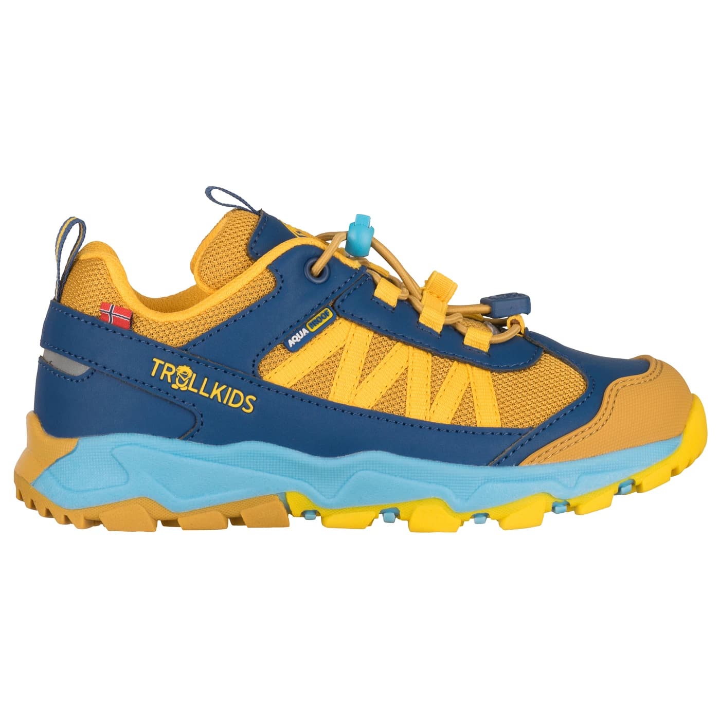 Детски мултиспорт обувки Trollkids Kid's Tronfjell Hiker Low Multisport shoes - Mustard / Dynamic Blue / Corn Yellow
