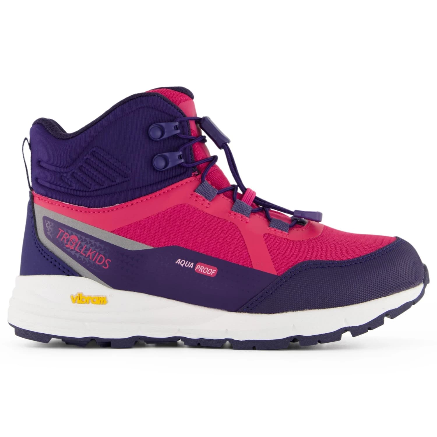 Детски туристически обувки Trollkids Kid's Skarvan Hiker Mid XT Walking boots - Dark Pink / Deep Violet