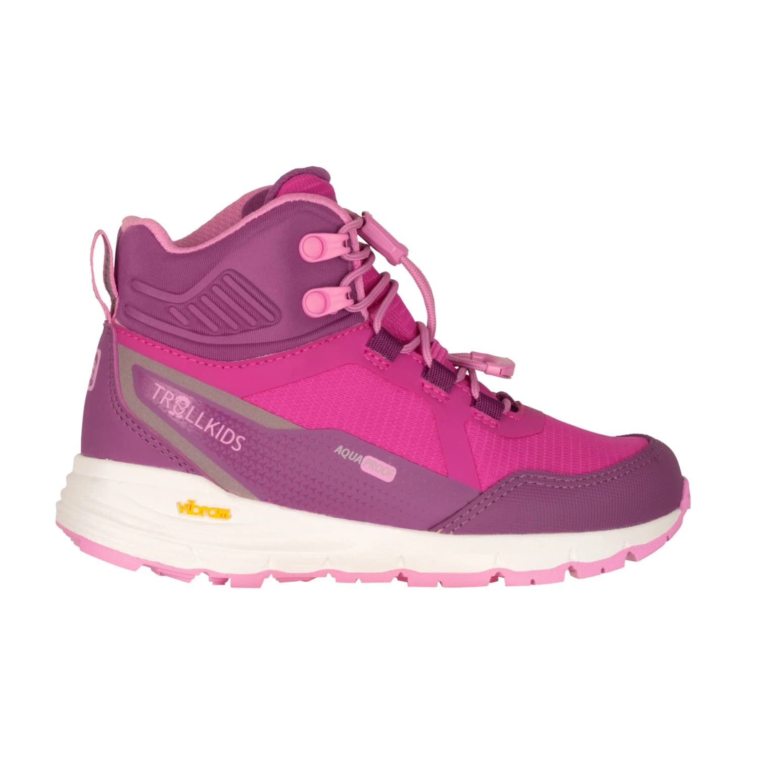 Детски туристически обувки Trollkids Kid's Skarvan Hiker Mid XT Walking boots - Bright Berry / Fresh Berry / Candy Pink