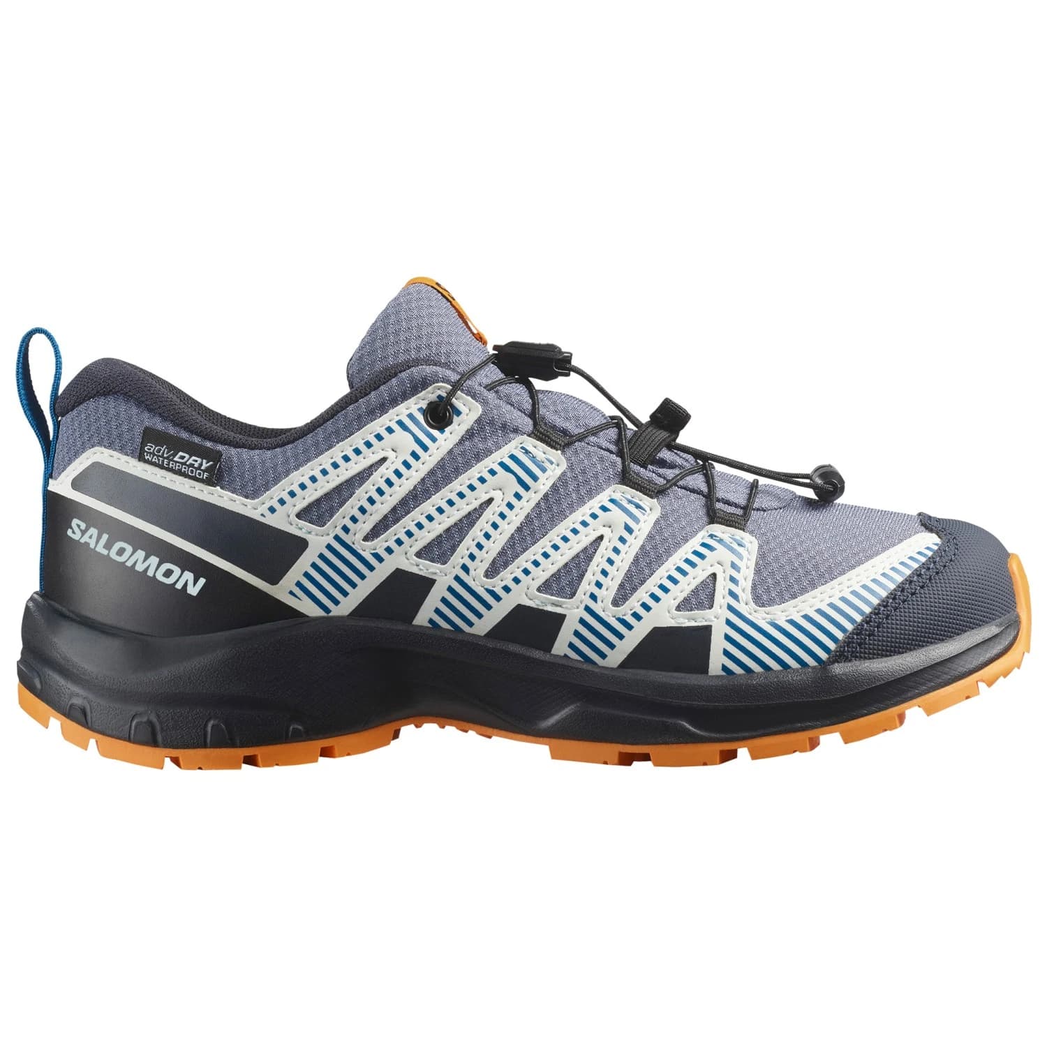 Детски мултиспорт обувки Salomon Kid's XA Pro V8 Waterproof Multisport shoes - Grisaille / Dark Blue / Turmeric