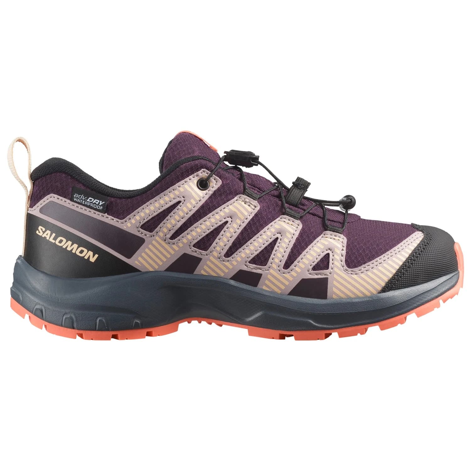 Детски мултиспорт обувки Salomon Kid's XA Pro V8 Waterproof Multisport shoes - Plum Kitten / Turbulence / Fusion Coral