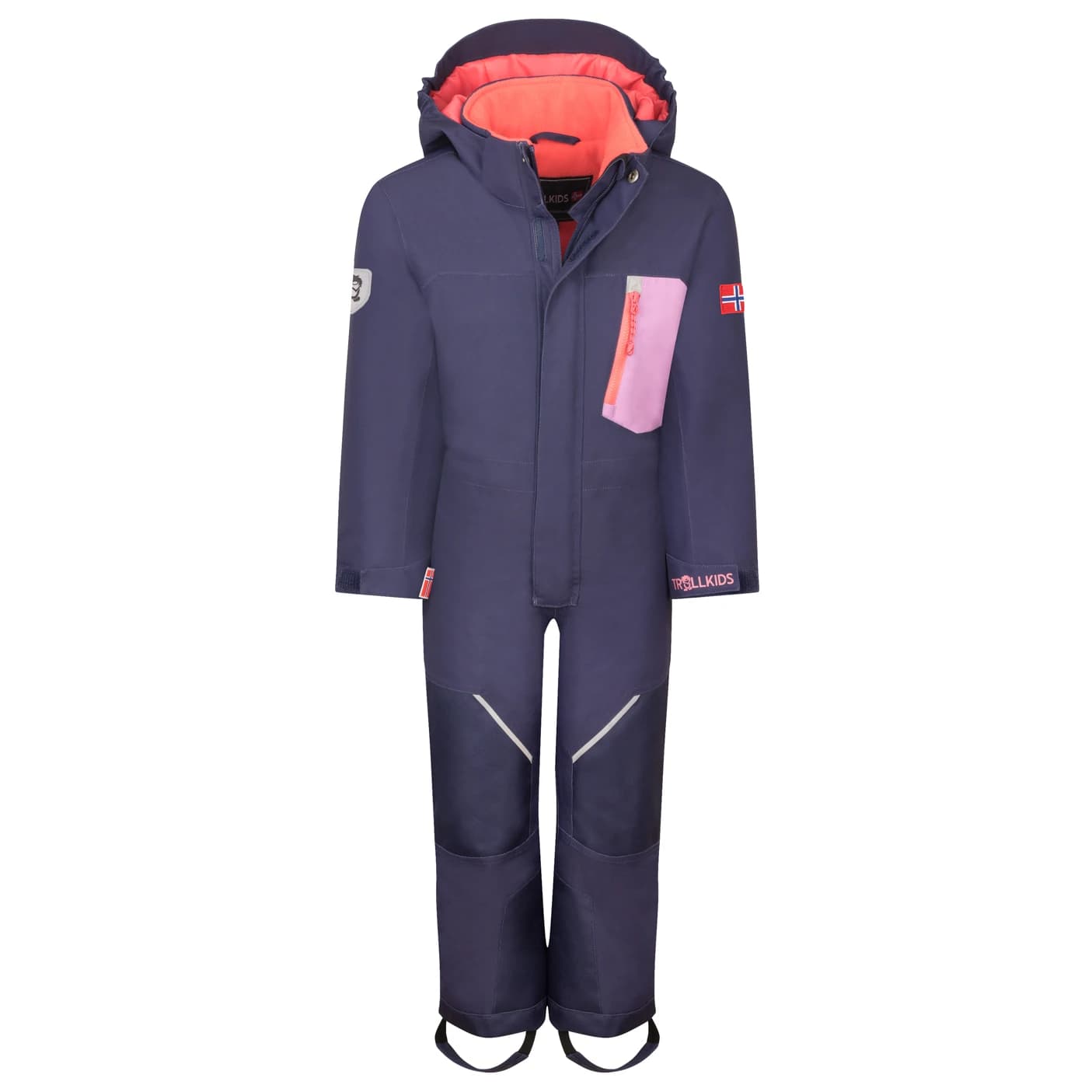 Детска грейка Trollkids Kid's Isfjord Snowsuit XT Overall - Deep Violet / Light Violet / Coral Pink