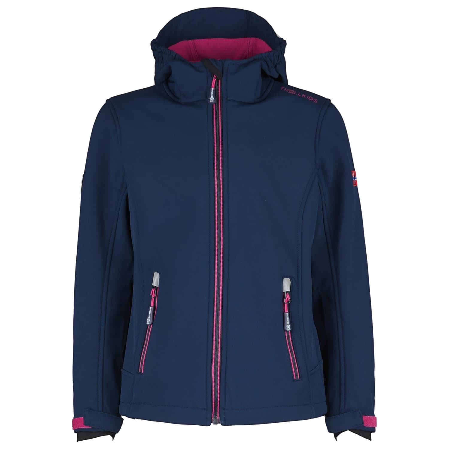 Детско софтшел яке Trollkids Girl's Trollfjord Jacket Softshell jacket - Navy / Magenta