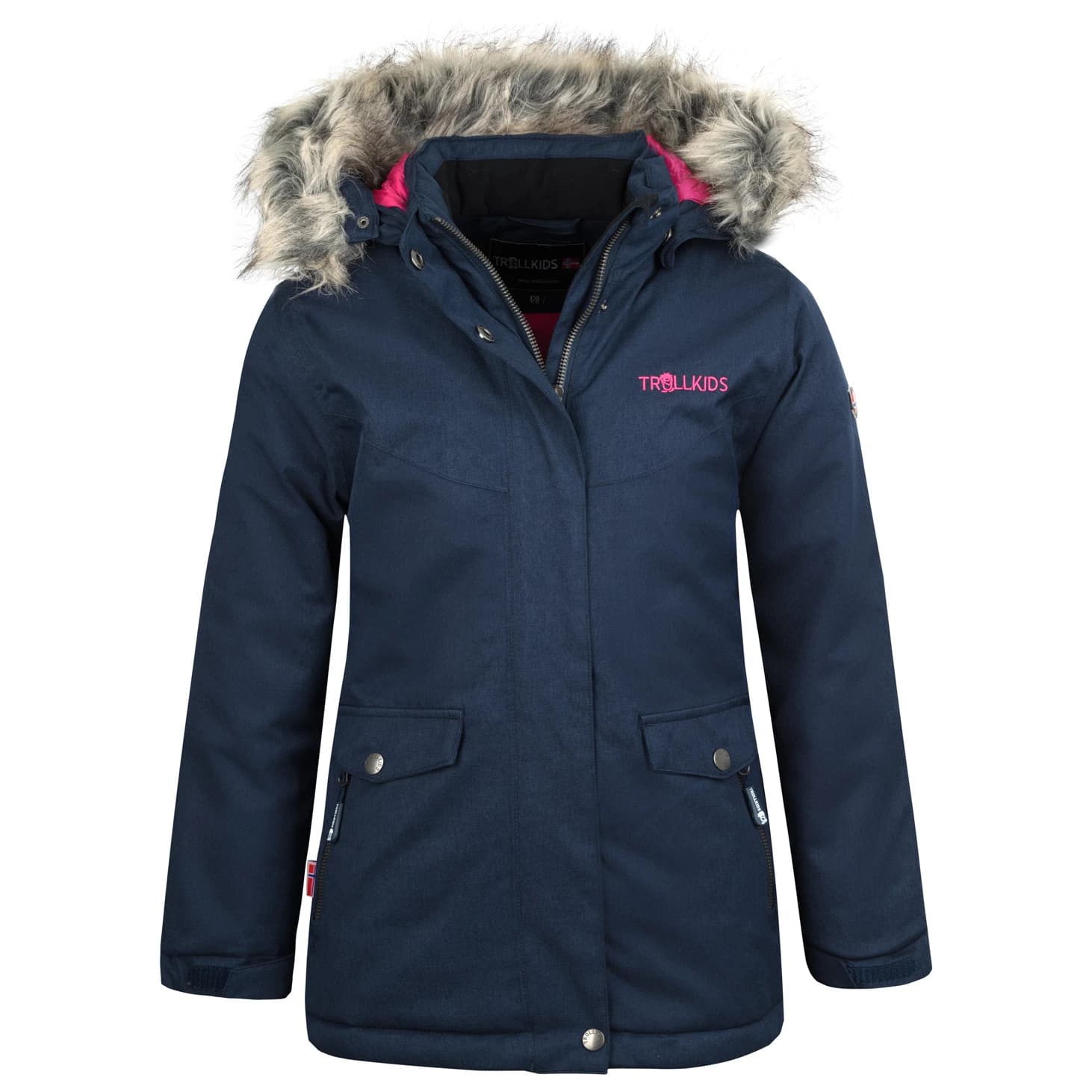 Детско палто Trollkids Girl's Oslo Coat XT Coat - Navy / Magenta