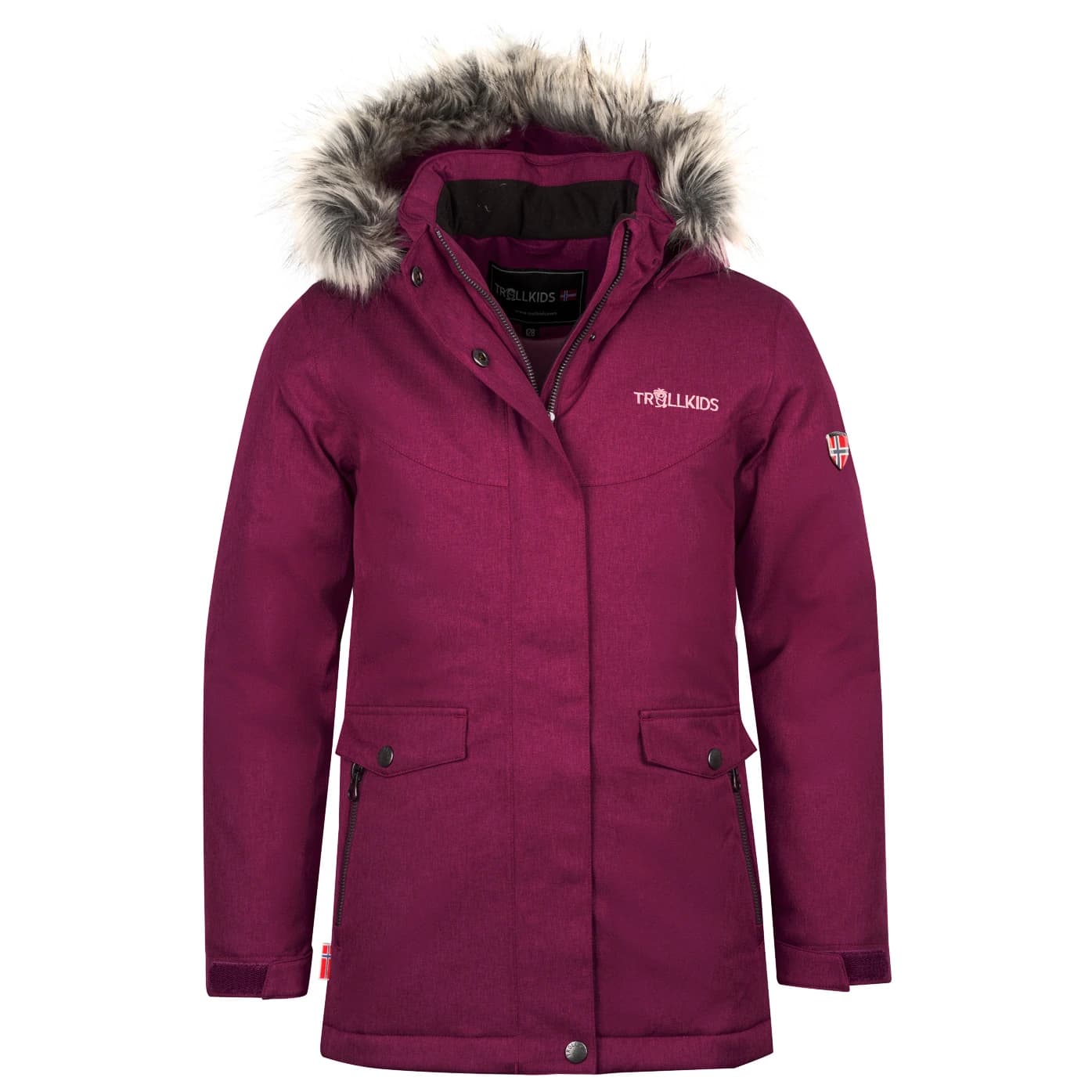 Детско палто Trollkids Girl's Oslo Coat XT Coat - Plum / Mauve
