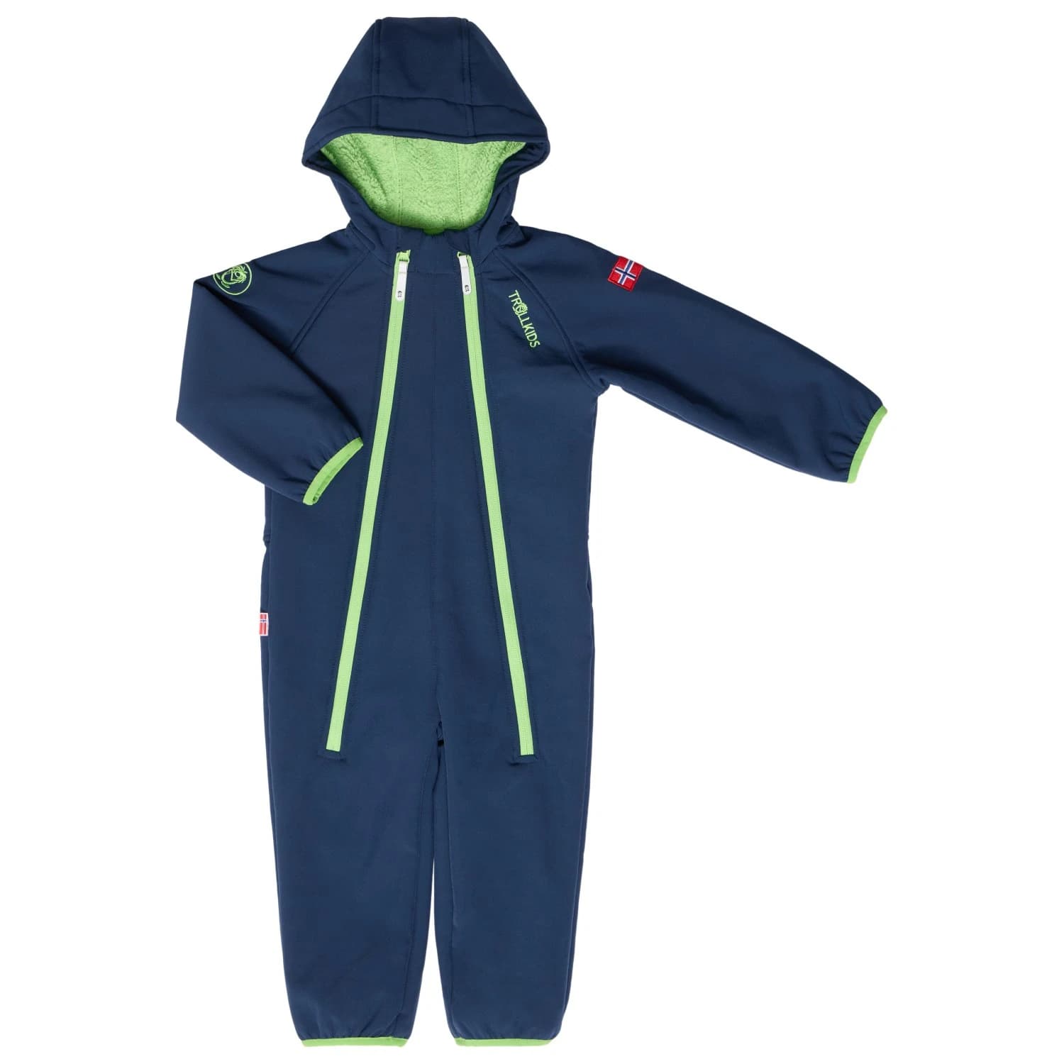 Детски софтшел гащеризони Trollkids Kid's Nordkapp Overall Overall - Navy / Green