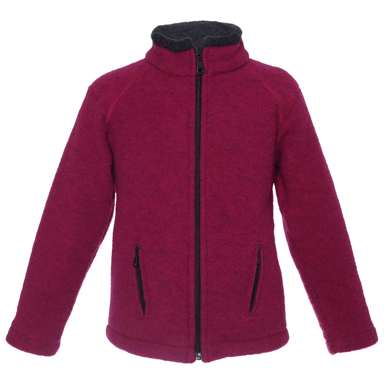 Детско вълнено яке Reiff Kid's Wollfleecejacke Colori Merino jacket - Berry / Black