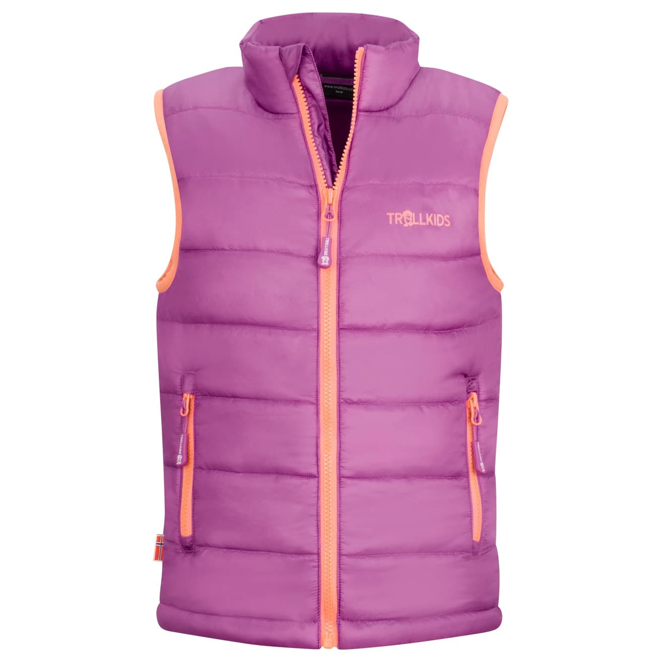 Детски синтетичен елек Trollkids Kids Trondheim Vest Synthetic vest - Mallow Pink / Papaya
