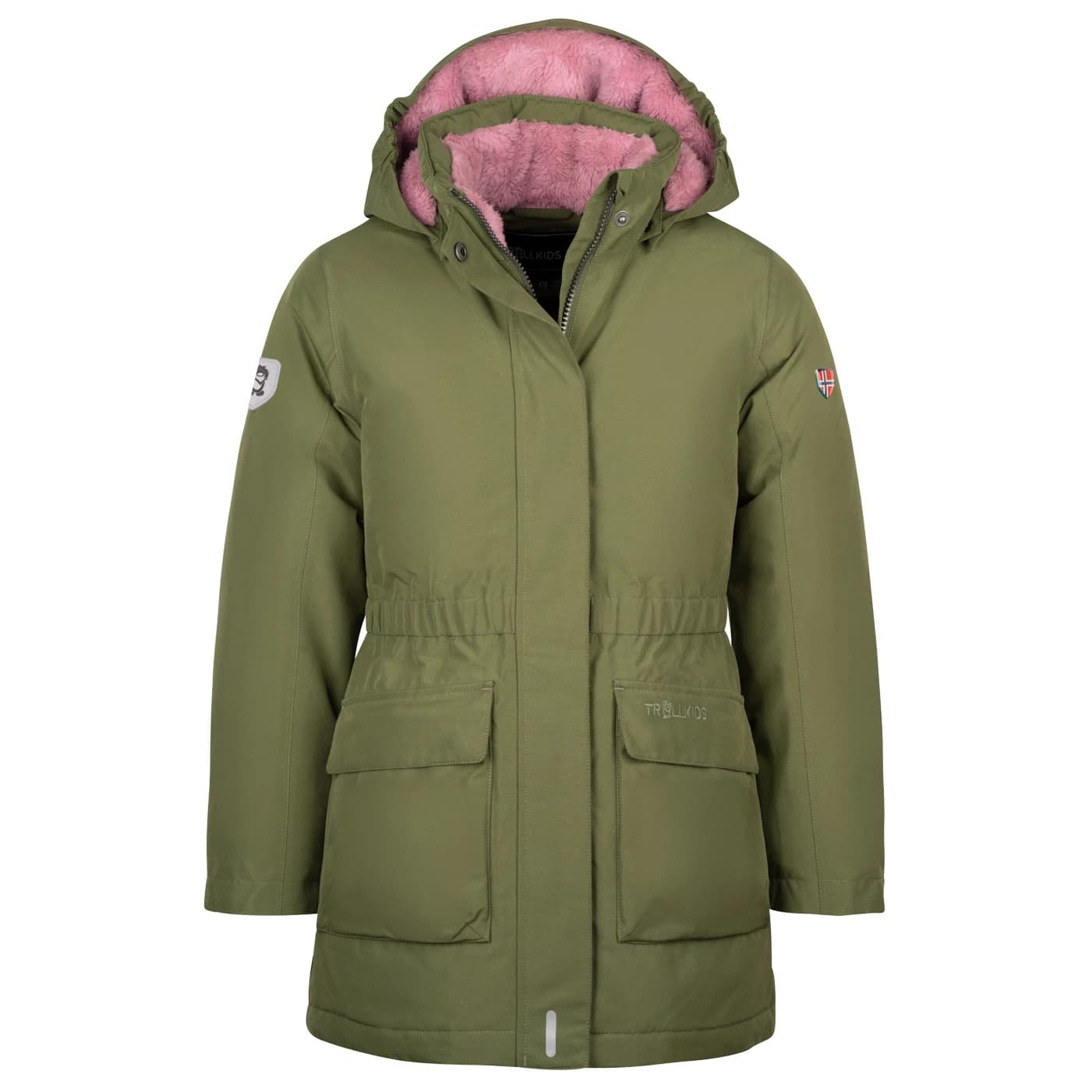 Детско пухено яке Trollkids Girl's Alesund Coat Coat - Dusky Olive / Mauve
