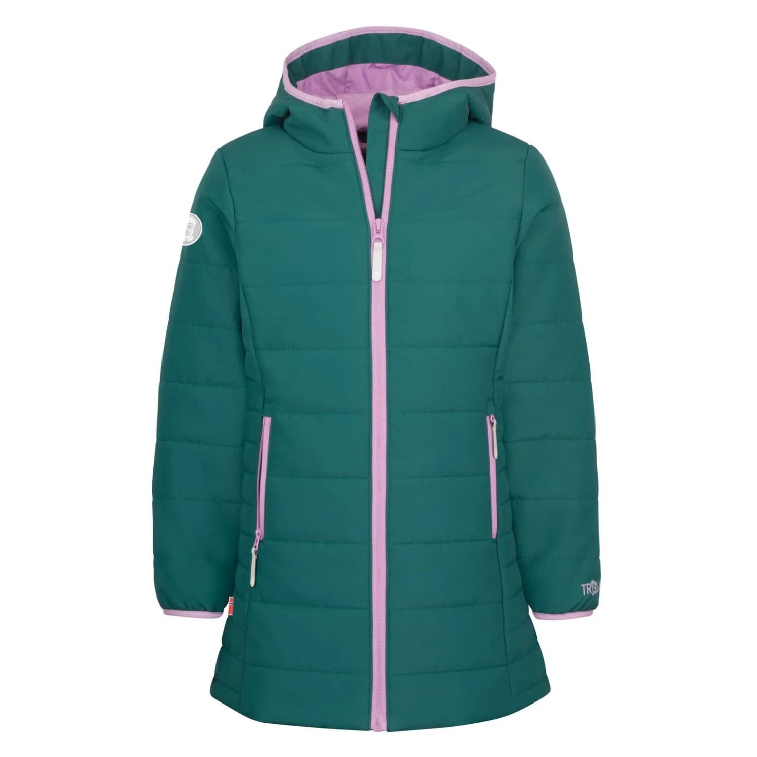 Детско палто Trollkids Girl's Stavanger Coat - Midnight Petrol / Light Violet