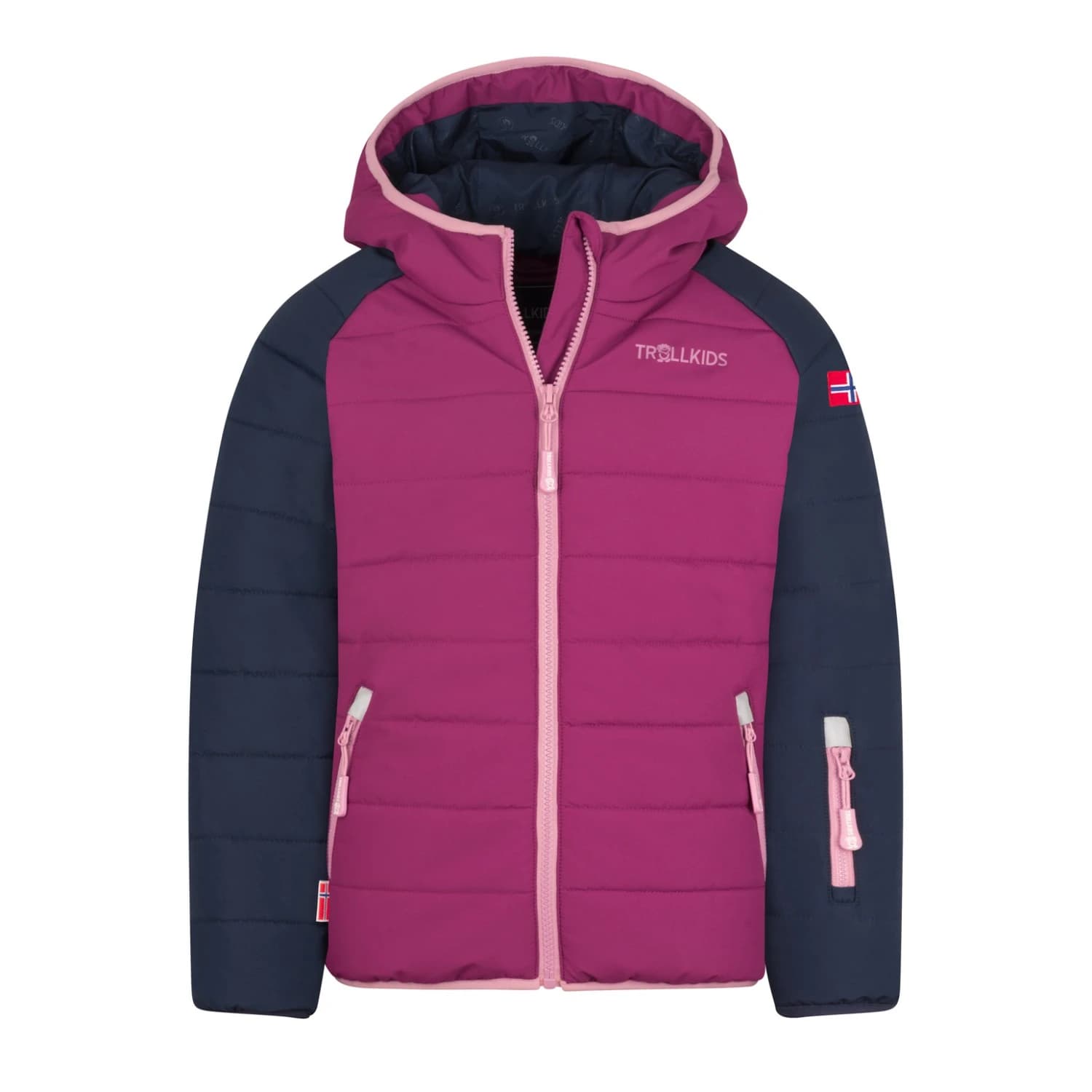 Детско зимно яке Trollkids Kid's Hafjell Snow Jacket Pro Ski jacket - Navy / Plum / Mauve