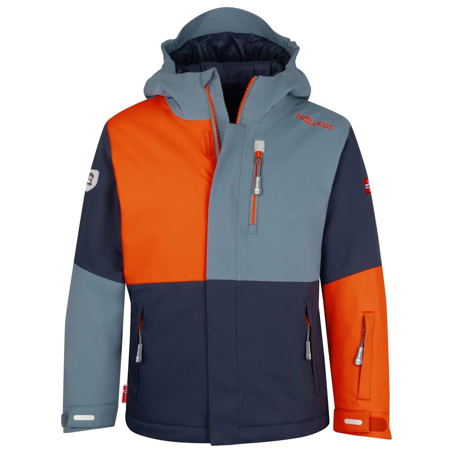 Детско ски яке Trollkids Kid's Hallingdal Jacket Winter jacket - Steel Blue / Flame Orange