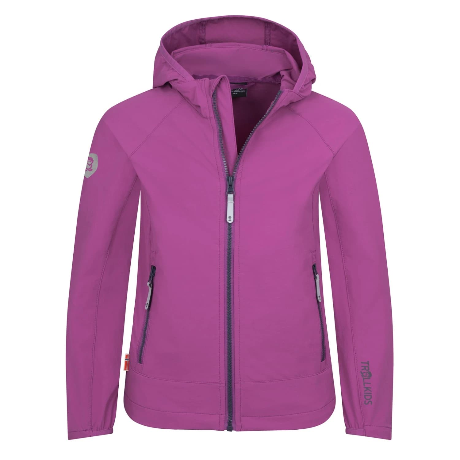 Детско ежедневно яке Trollkids Girl's Kvalvika Jacket Softshell jacket - Fresh Berry / Graphite